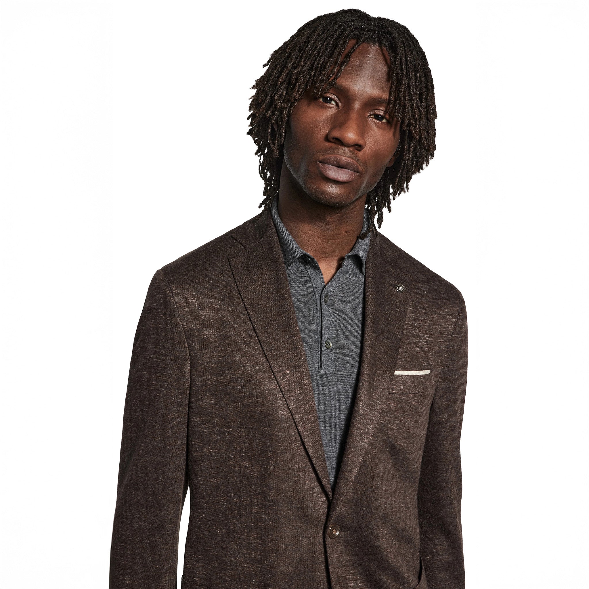 Brown Mélange Loro Piana Silk Air Hartford Contemporary Fit Sport Jacket - Jack Victor - Image 5
