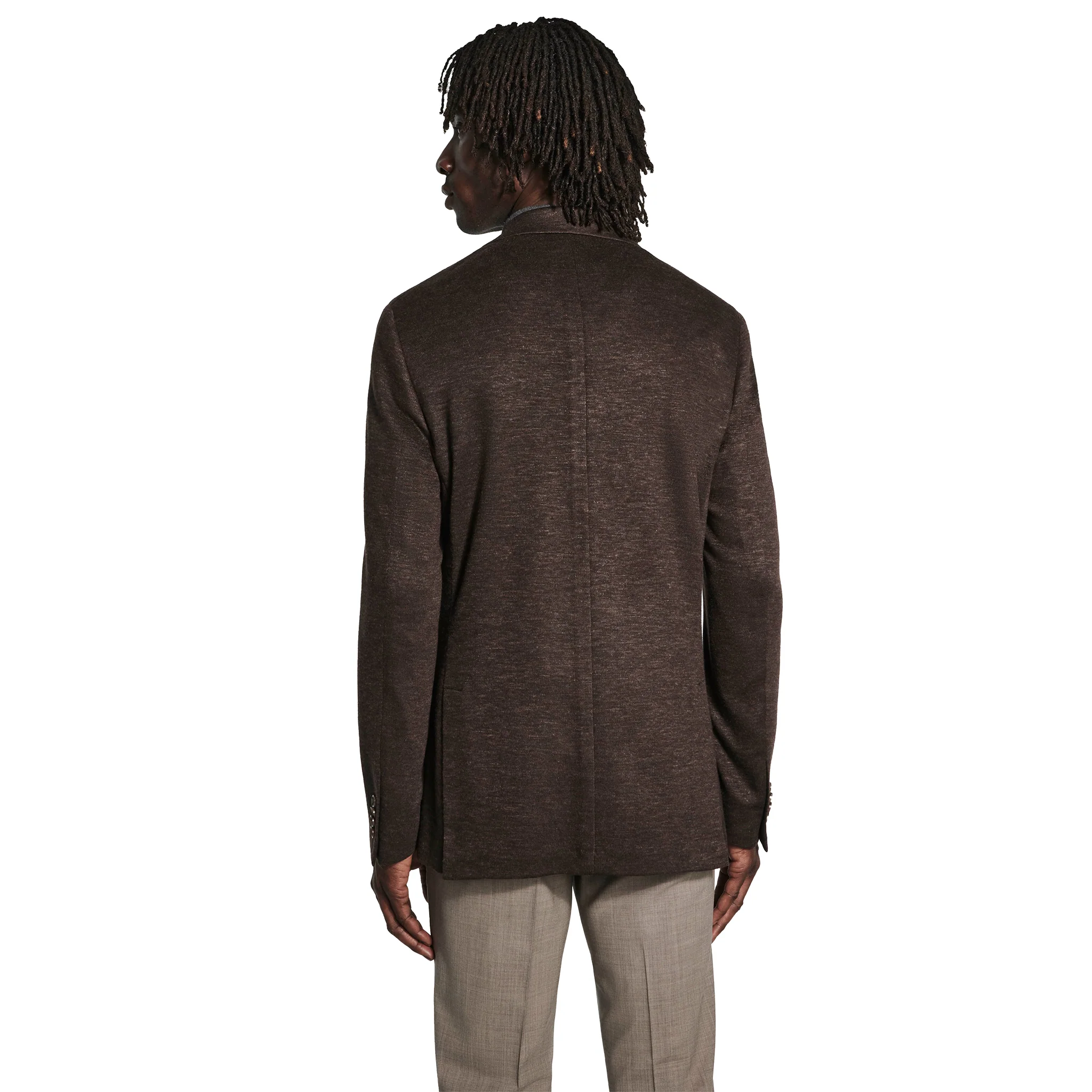 Brown Mélange Loro Piana Silk Air Hartford Contemporary Fit Sport Jacket - Jack Victor - Image 6