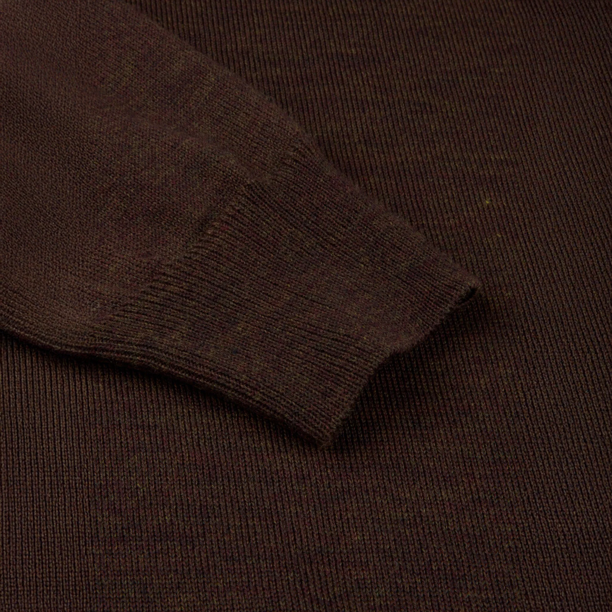 Brown Merino Wool Crew Neck Sweater w/ Patch - Stenströms - Image 5