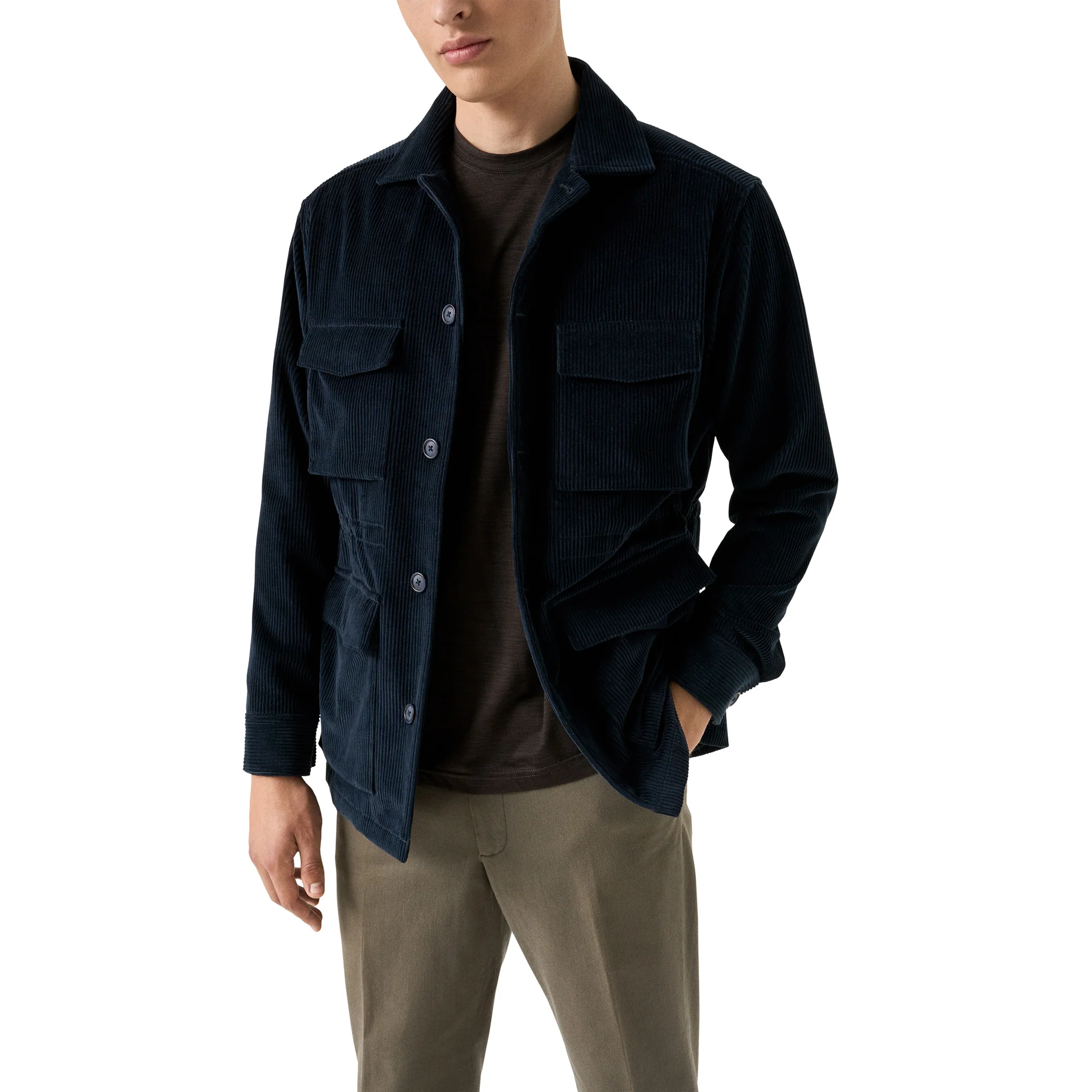 Brown Merino Wool Lyocell Crew Neck T-shirt - ETON - Image 6