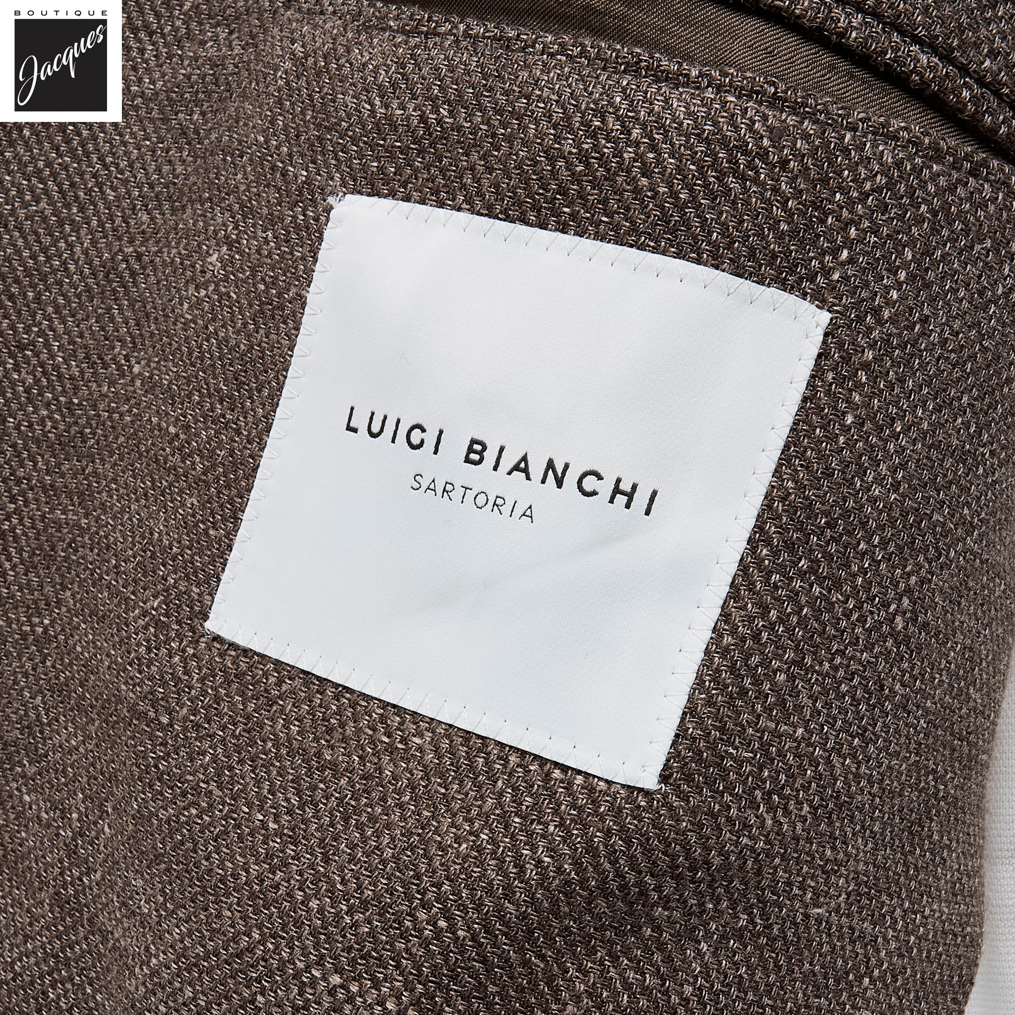 Brown Solid Drago Linen-Wool Dream Fit Sport Jacket - Luigi Bianchi - Image 4