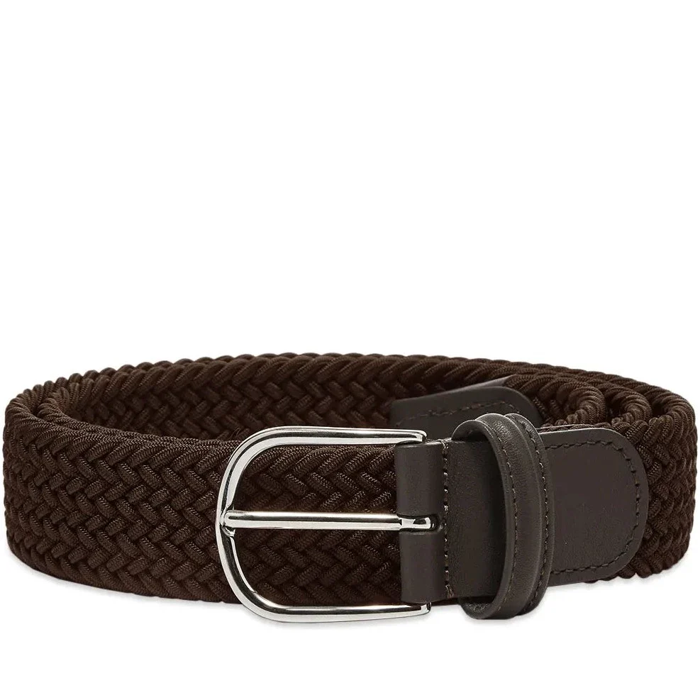 Brown Solid Woven Elastic Belt - Anderson's - Image 2