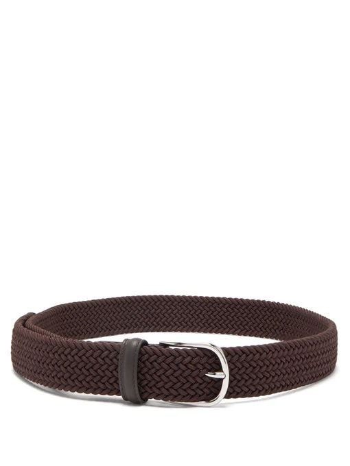 Brown Solid Woven Elastic Belt - Anderson's - Image 5