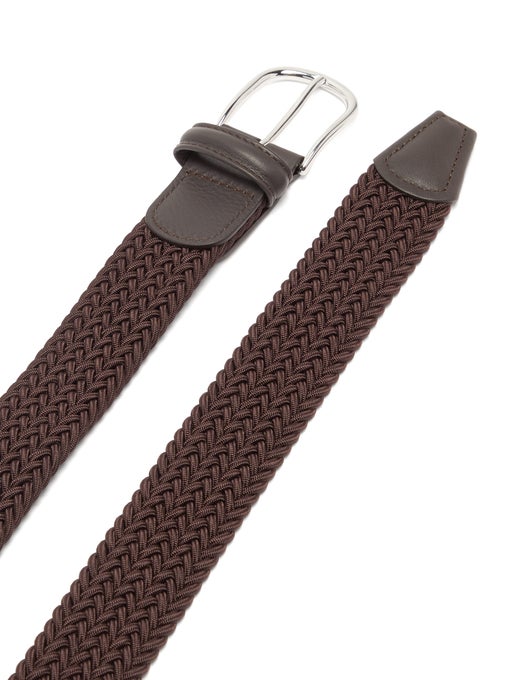 Brown Solid Woven Elastic Belt - Anderson's - Image 6