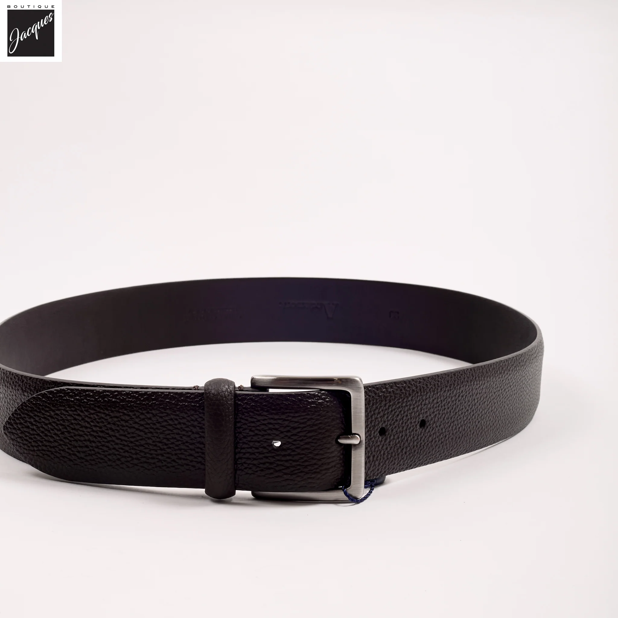 Brown Tumbled Pebble Grain Soft Leather Belt - Anderson's - Image 3