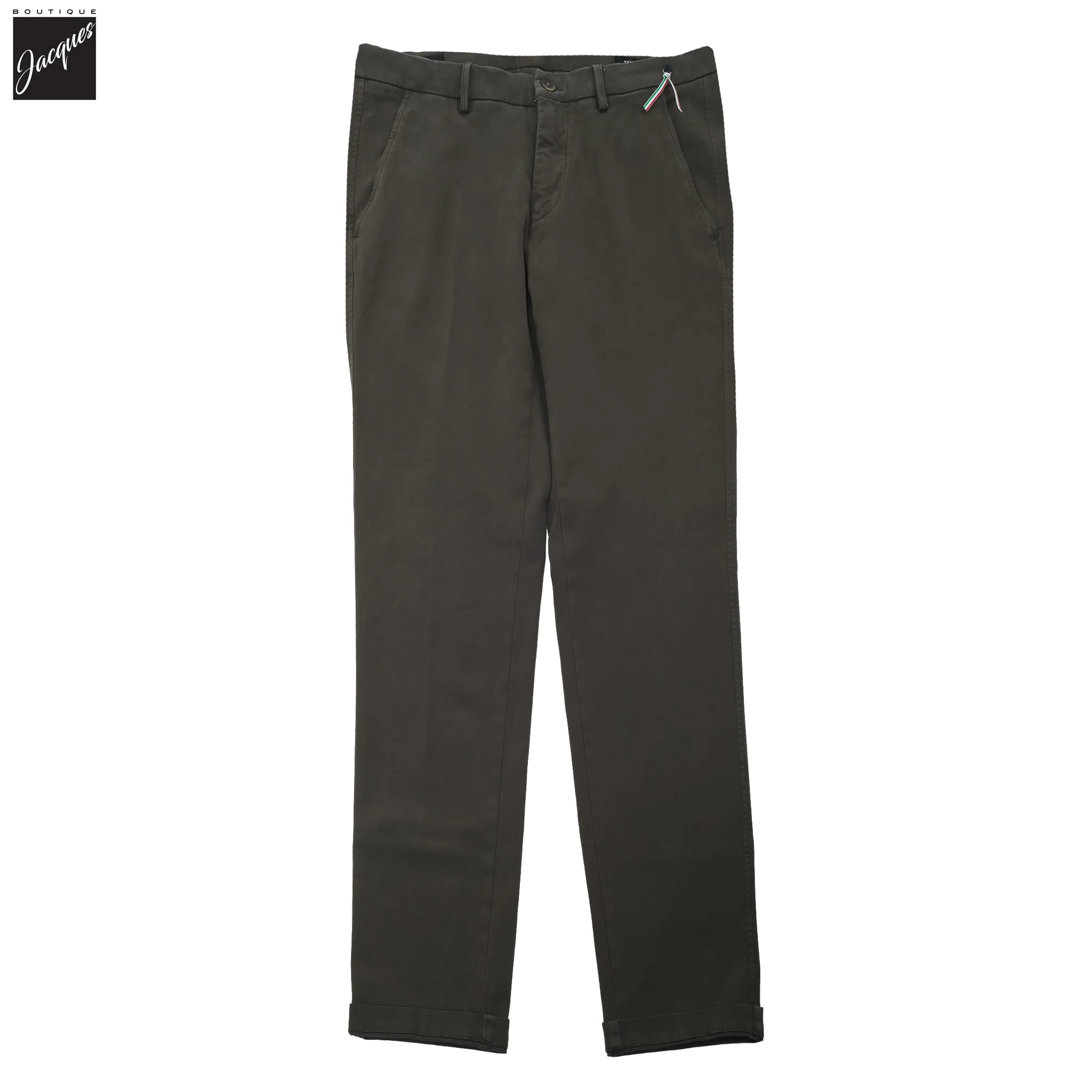 Olive Brown Twill Stretch Slim Fit Chino - Mason's - Image 4