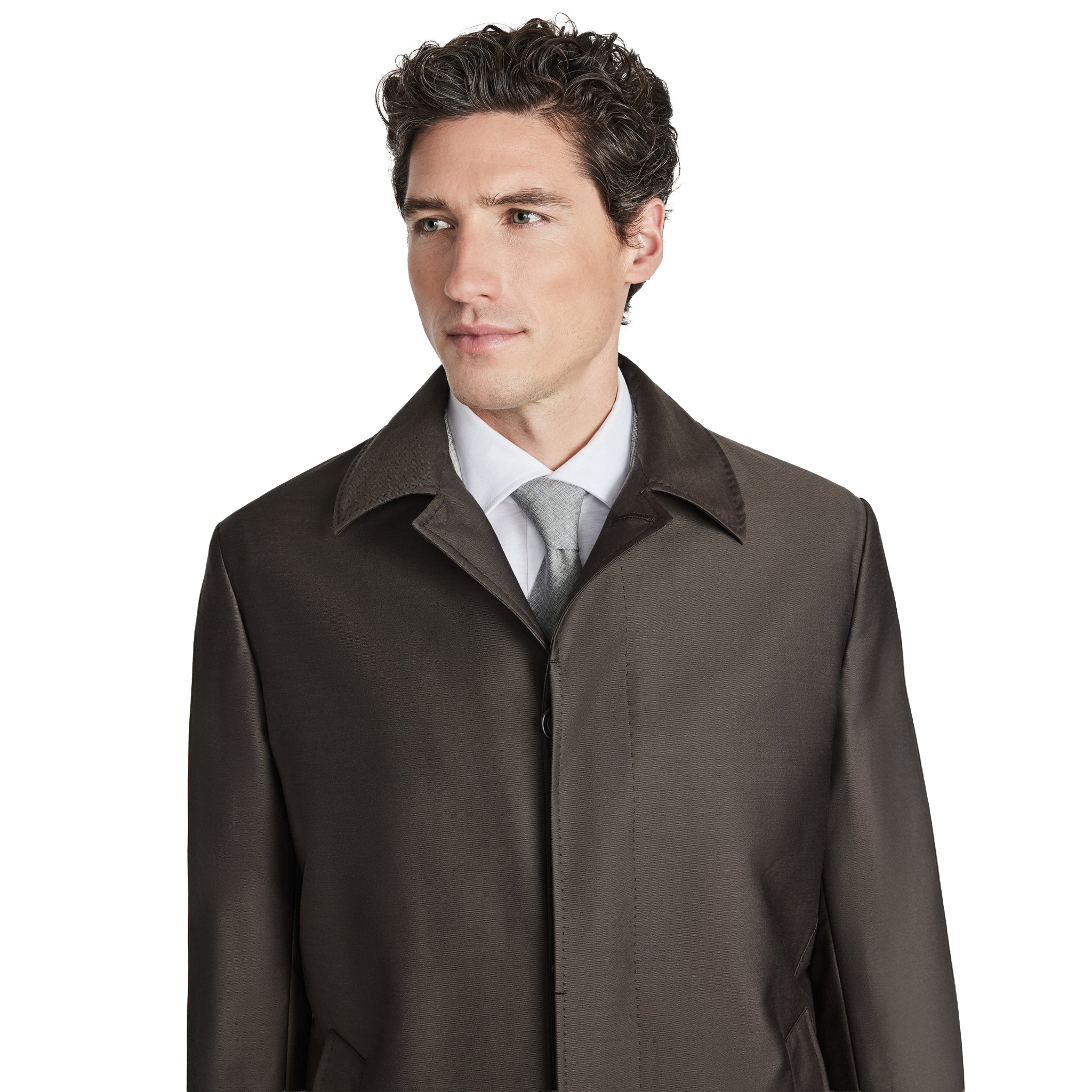 Brown Wool-Blend Loro Piana’s Green Storm System® Herman Raincoat - Jack Victor - Image 3