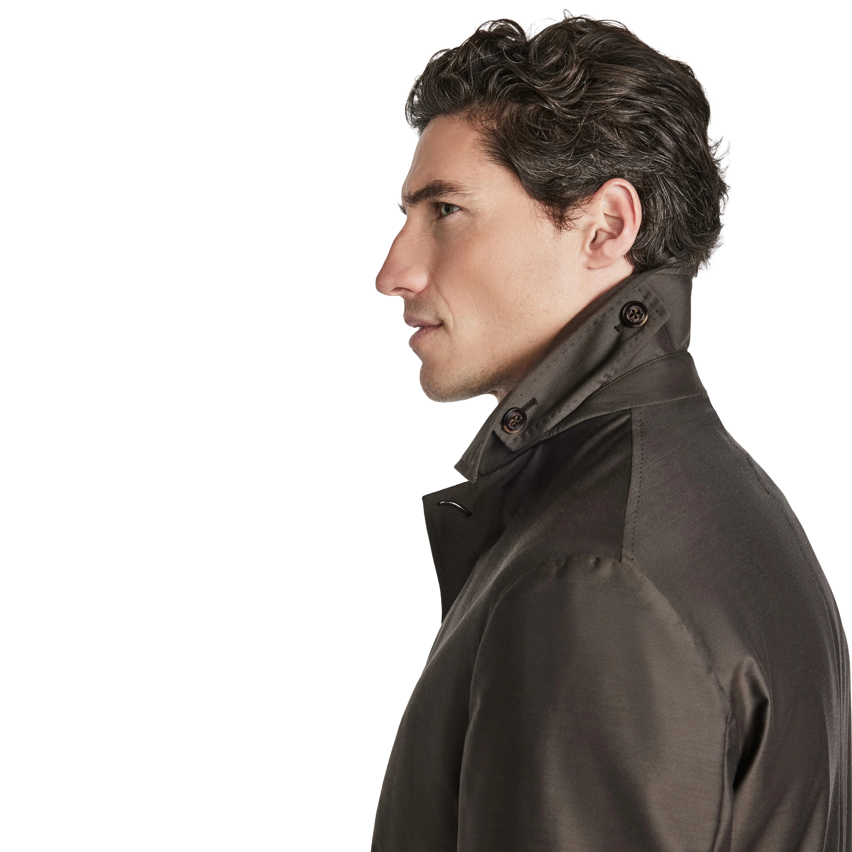 Brown Wool-Blend Loro Piana’s Green Storm System® Herman Raincoat - Jack Victor - Image 4