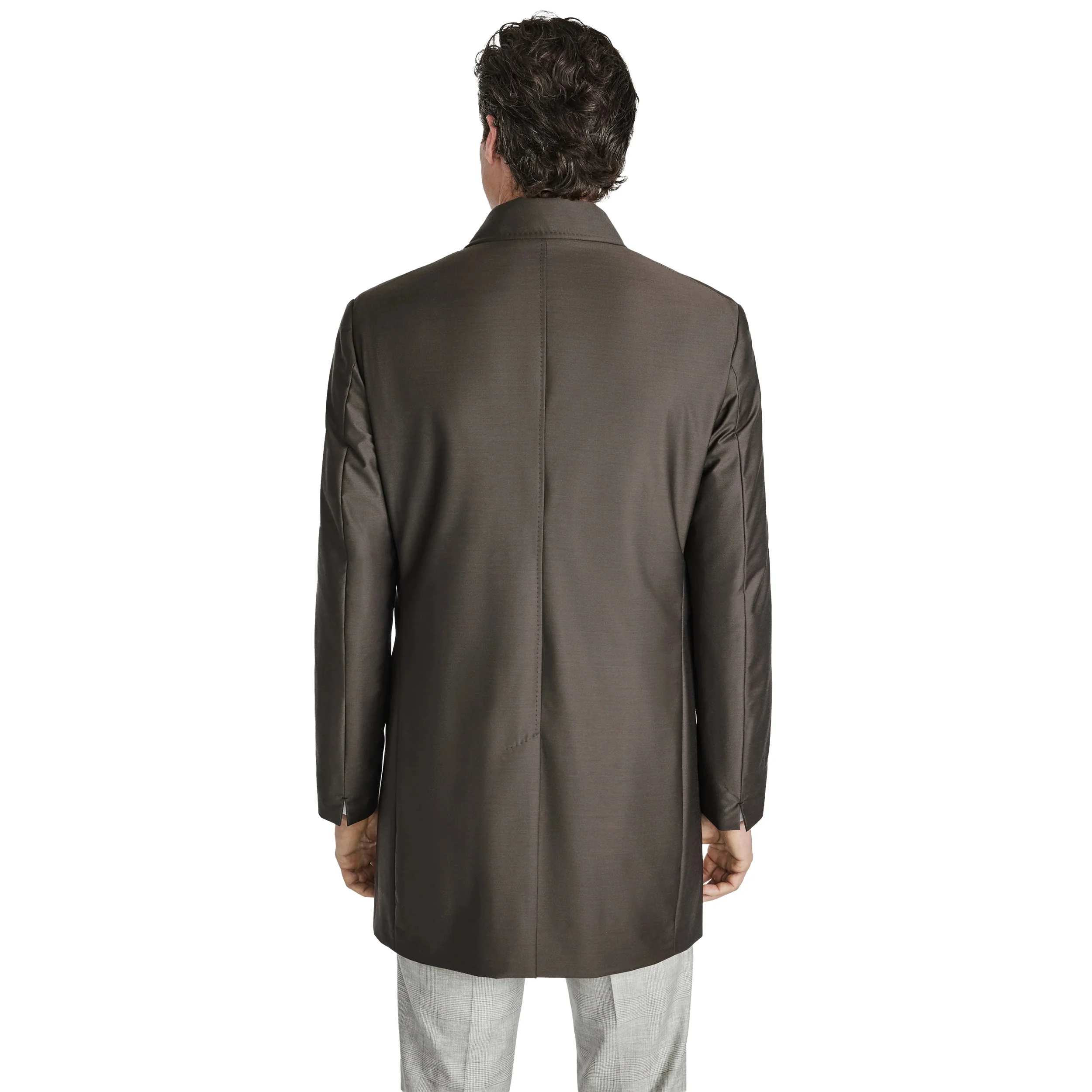 Brown Wool-Blend Loro Piana’s Green Storm System® Herman Raincoat - Jack Victor - Image 5
