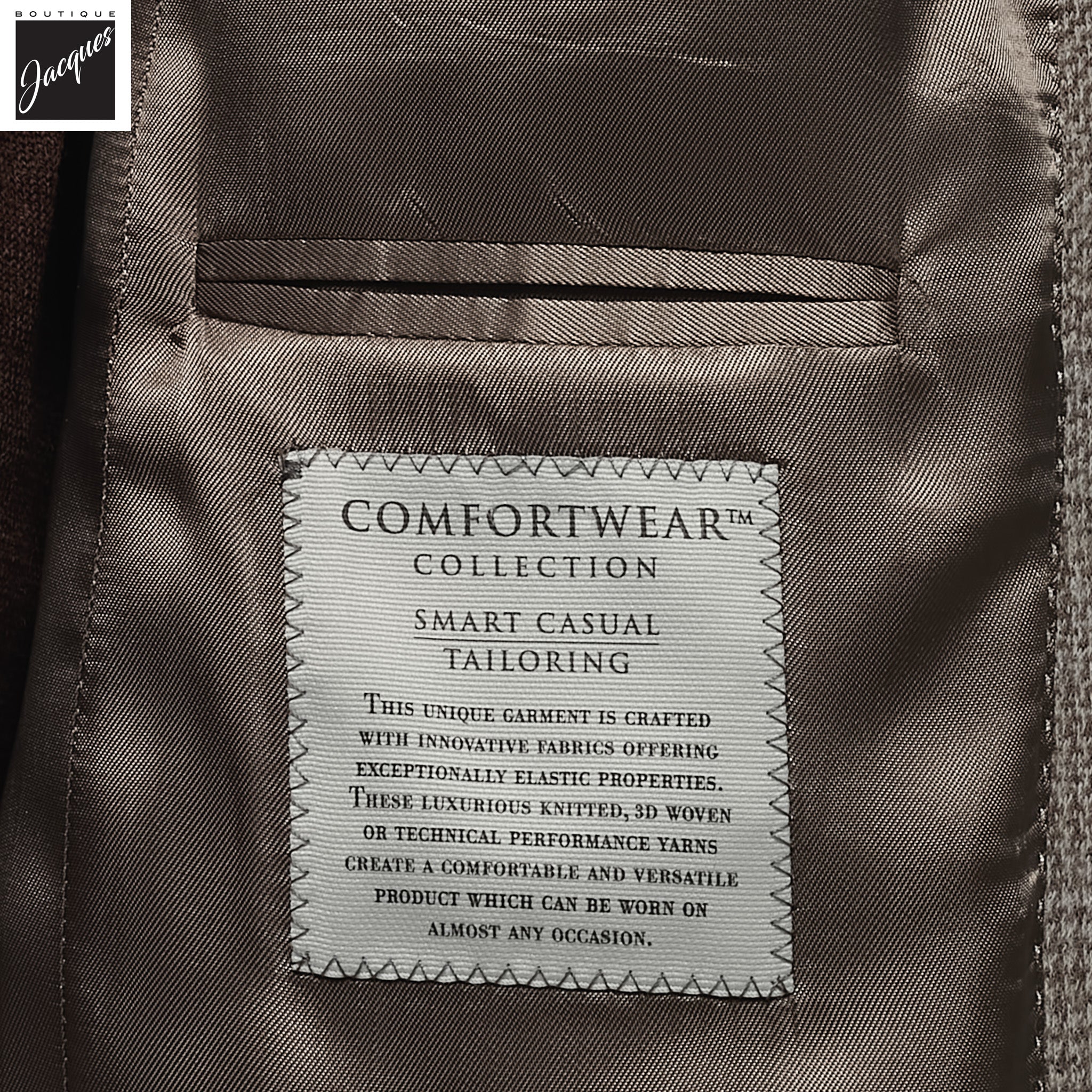 Brown Wool-Knit Hampton Contemporary Fit Sport Jacket - Jack Victor - Image 4