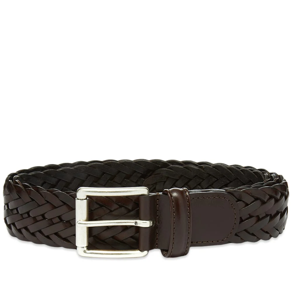 Brown Woven Leather Belt - Anderson's - Image 3
