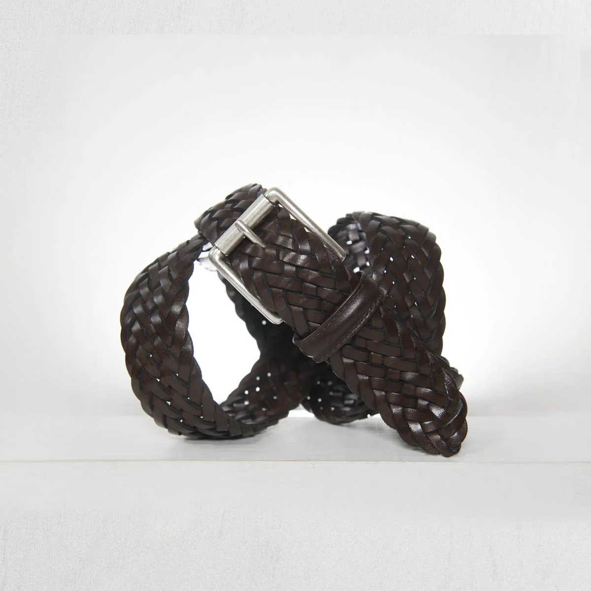 Brown Woven Leather Belt - Anderson's - Image 7