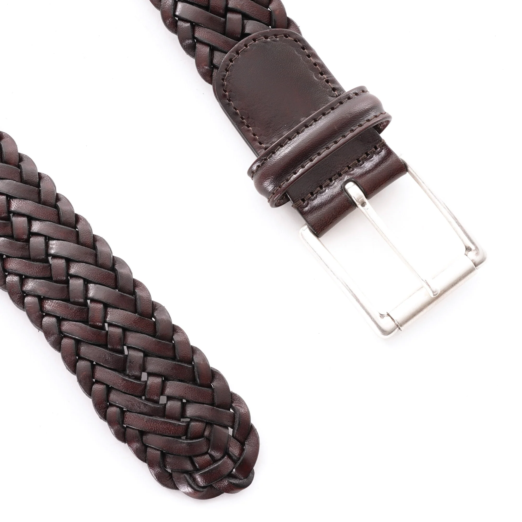 Brown Woven Leather Belt - Anderson's - Image 8