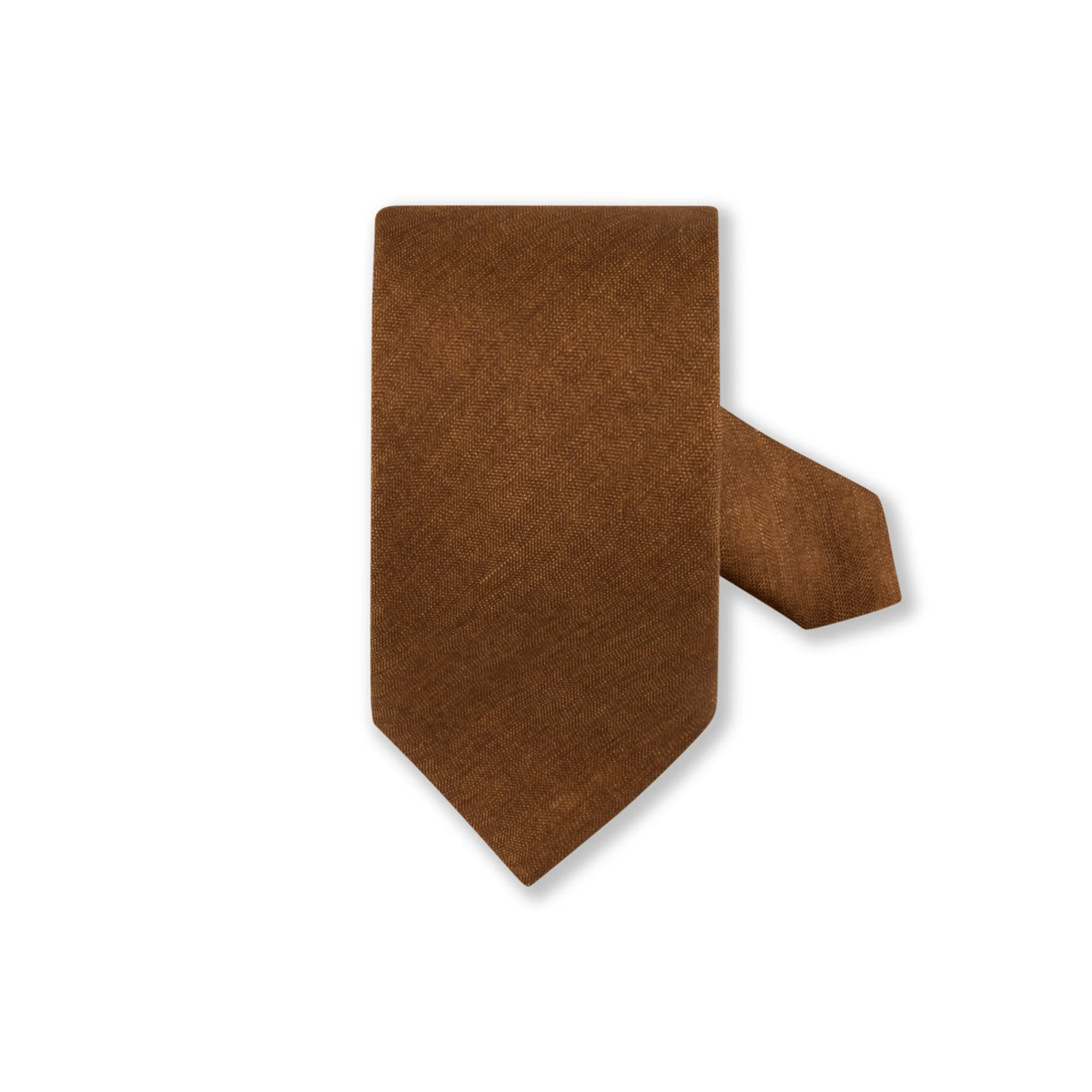 Brown Woven Silk-Linen Tie - Stenströms