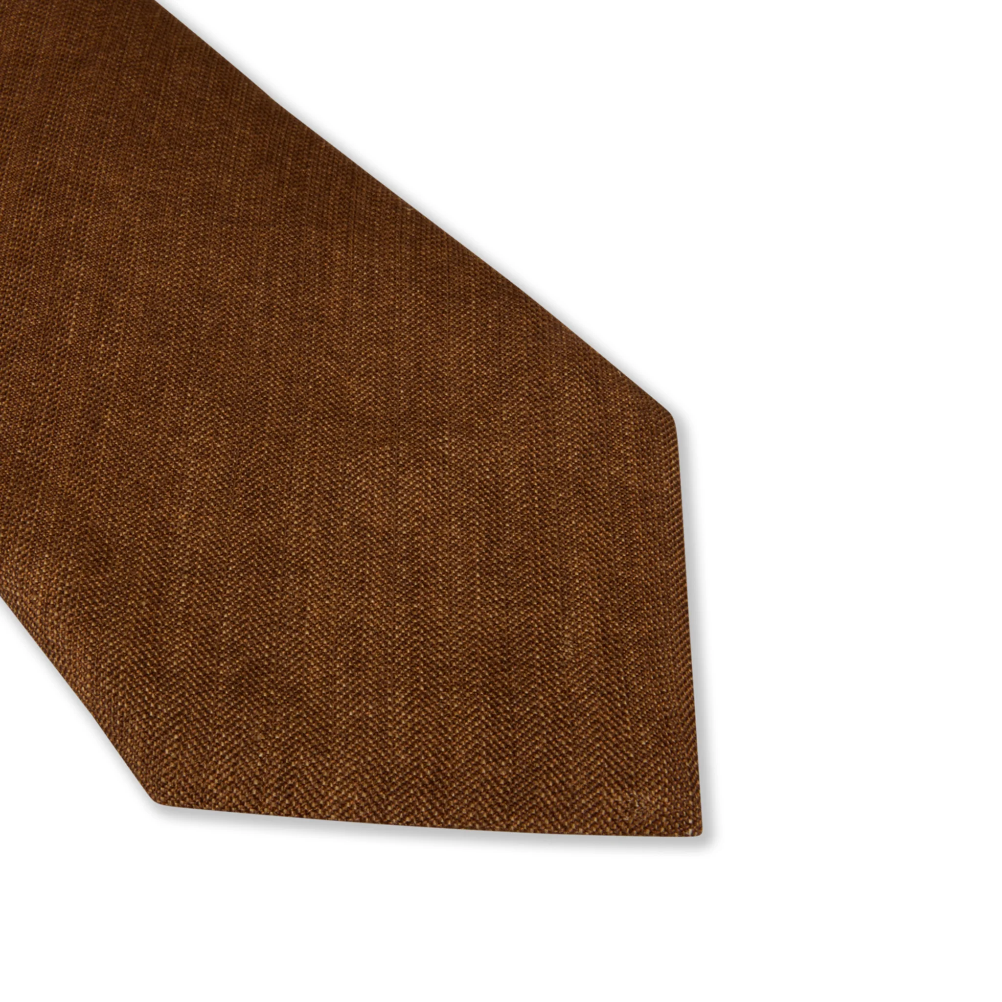 Brown Woven Silk-Linen Tie - Stenströms - Image 2