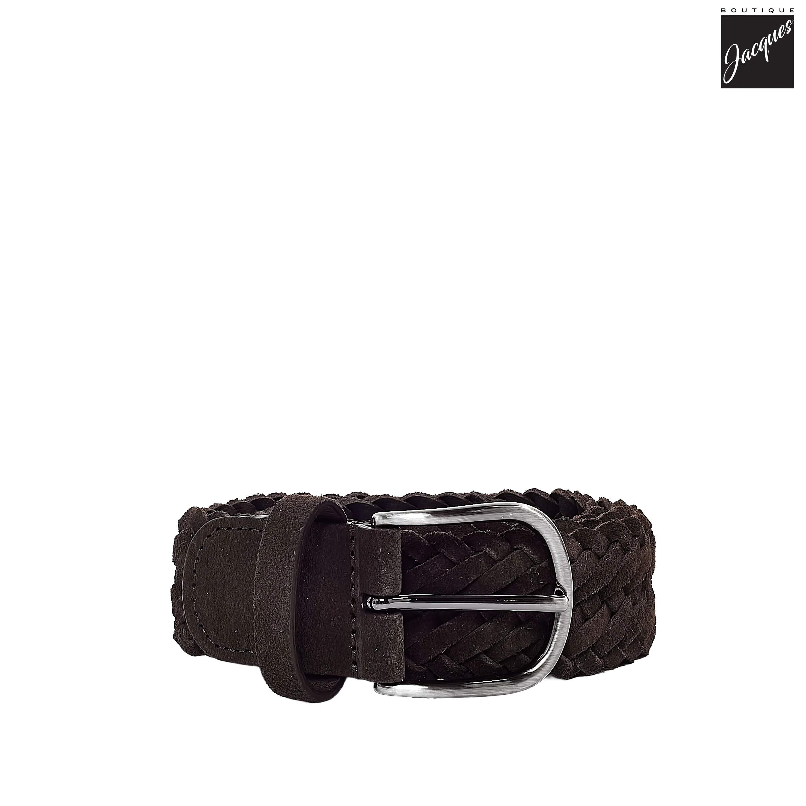 Brown Woven Suede Pin-Buckle Belt - Anderson's