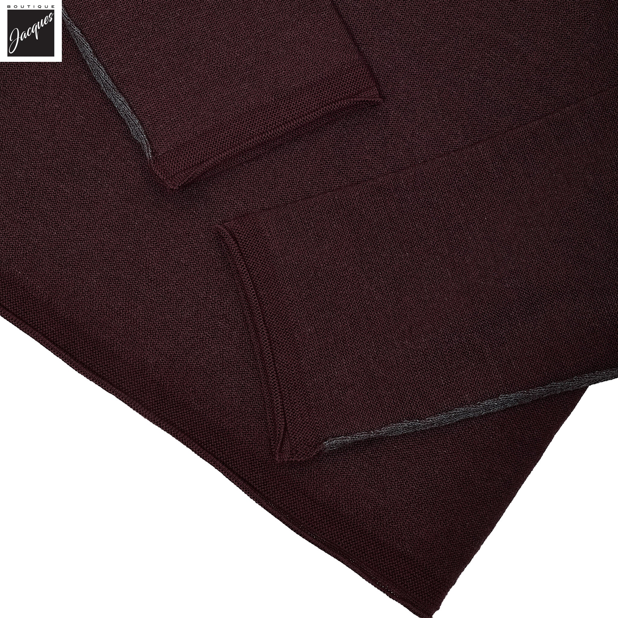 Burgundy Double-Faced Wool Cotton Crewneck Sweater - Phil Petter - Image 4