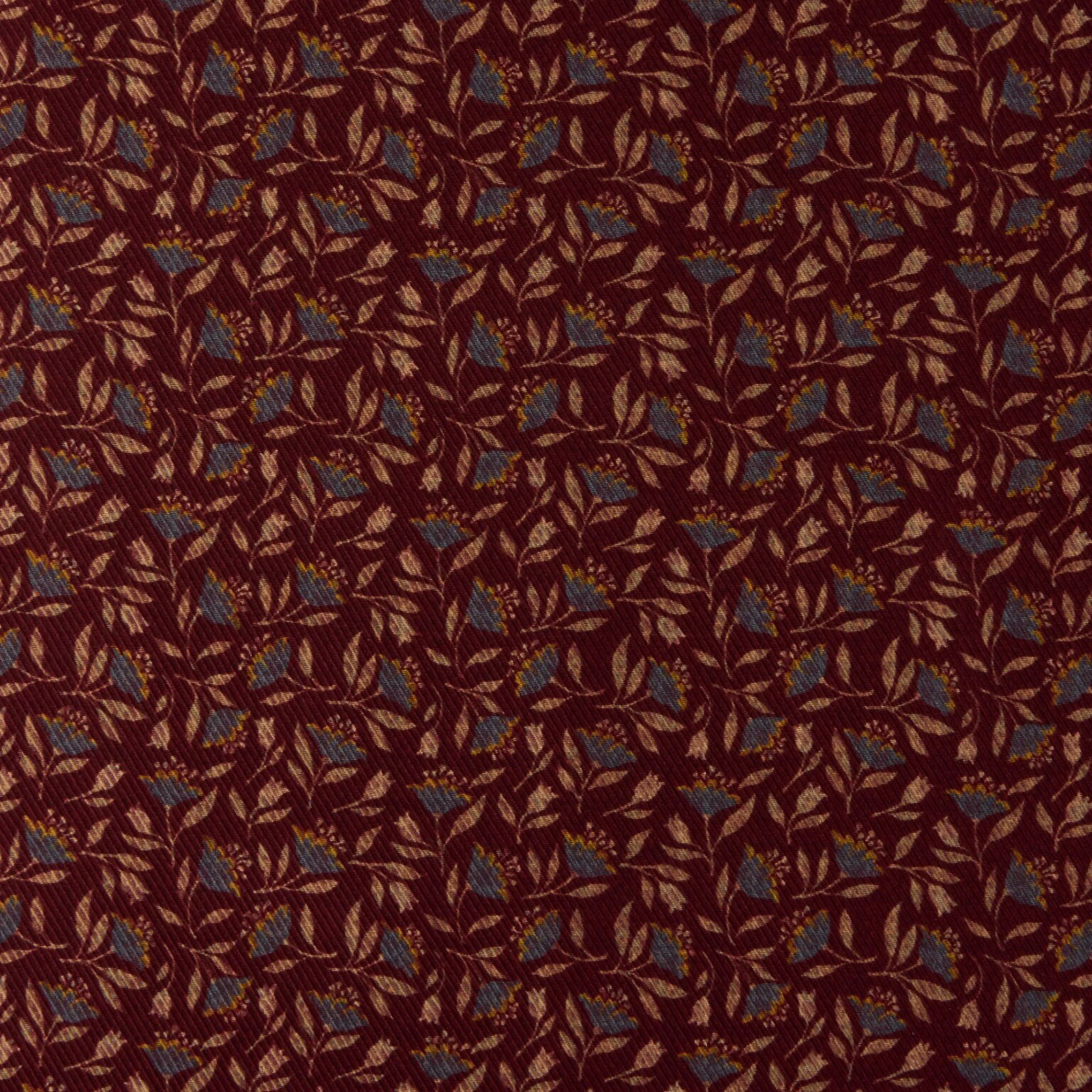 Burgundy Patterned Silk Hankie - Stenströms - Image 2