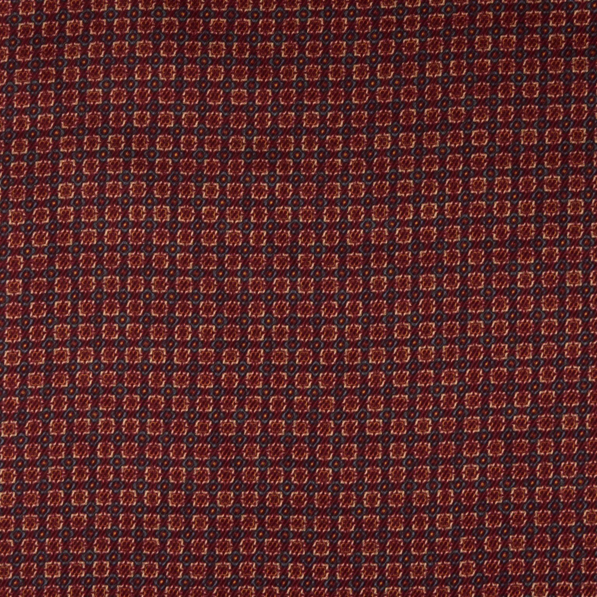 Burgundy Patterned Silk Hankie - Stenströms - Image 3