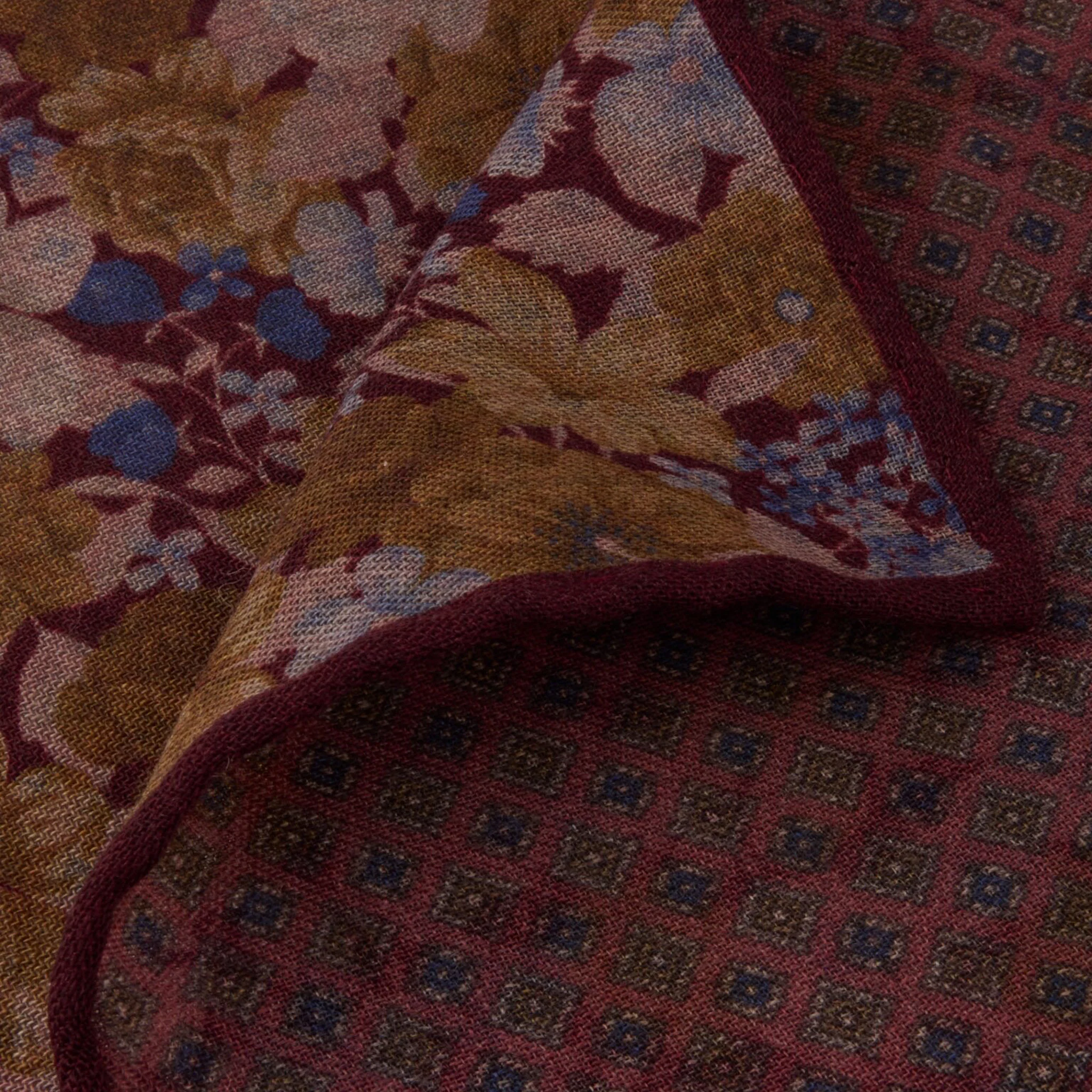 Burgundy Patterned Wool Hankie - Stenströms - Image 4