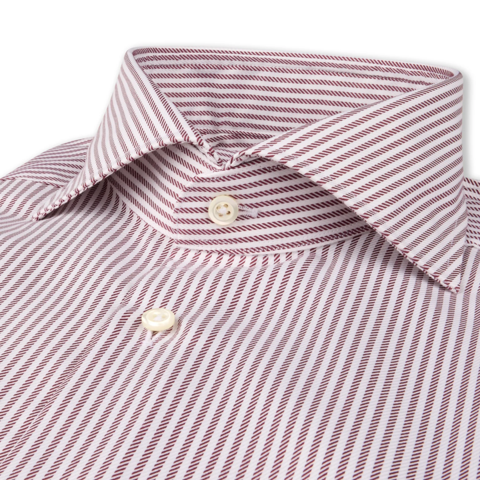 Burgundy Stripe Twill Slimline Shirt - Stenströms - Image 2