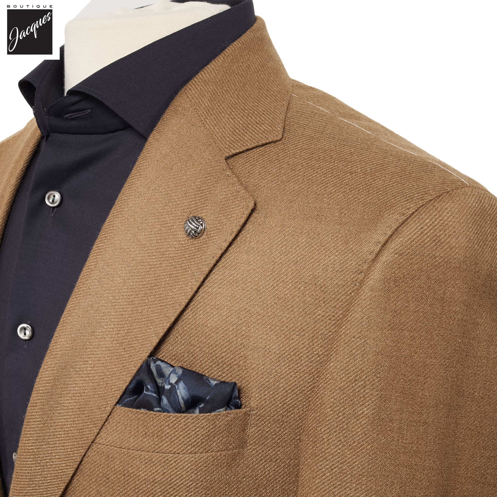 Camel Loro Piana Cashmere-Silk Myles Contemporary Fit Sport Jacket - Image 2