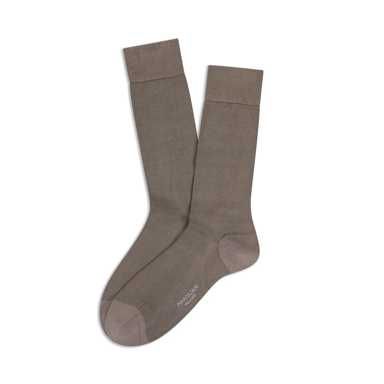 Cappuccino Brown Classic Plain Fresh of Modal Mid-Calf Socks - Marcoliani
