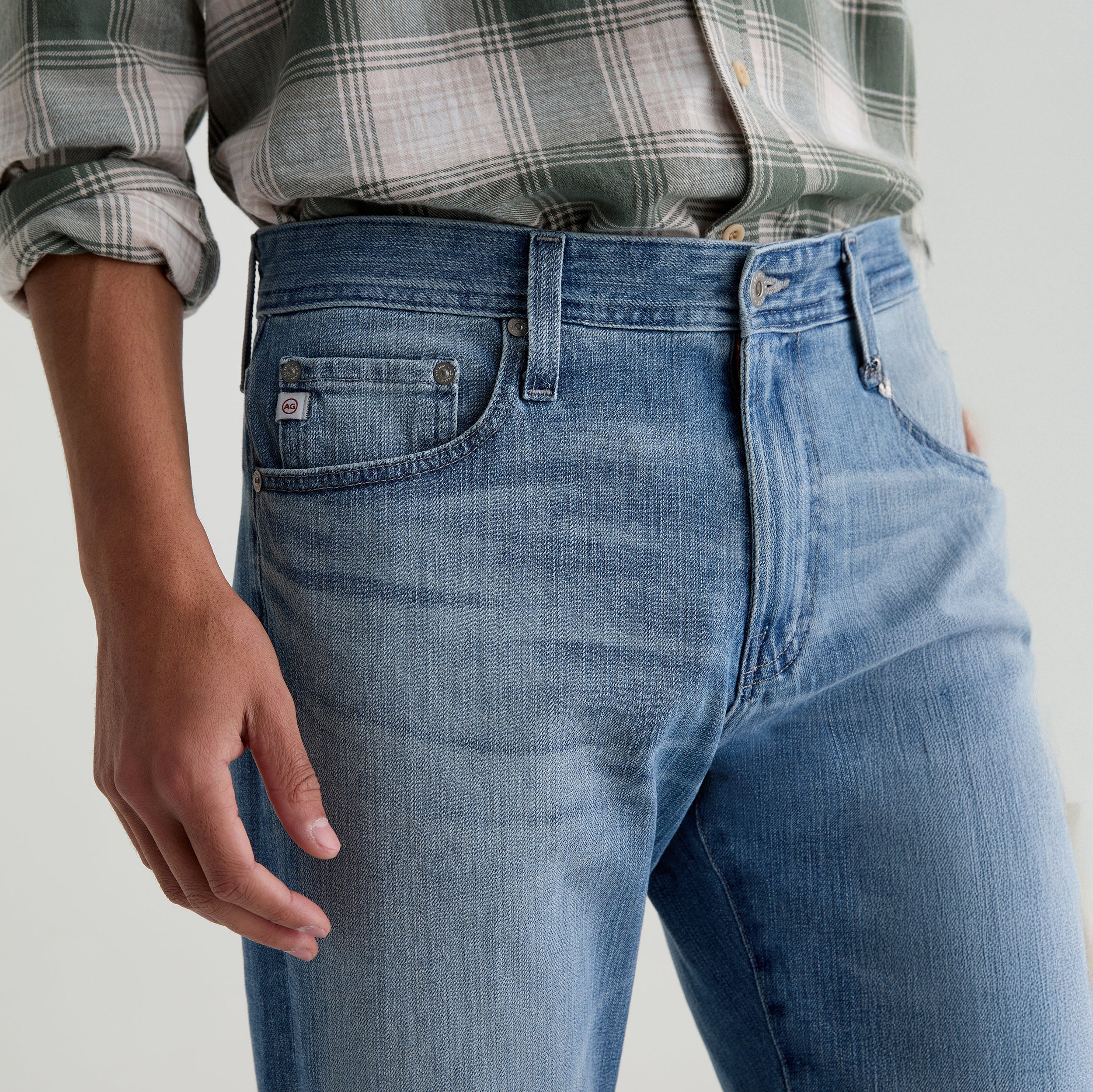 Cascade Light Wash 360 Stretch Modern Slim Fit Jeans - AG - Image 4