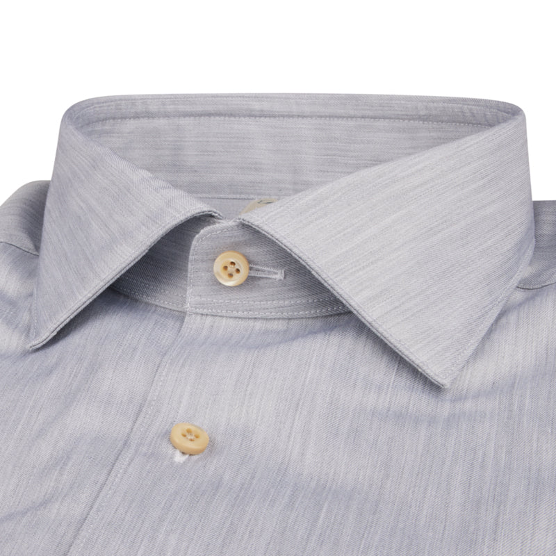 Casual Gray Fitted Body Cotton Twill Shirt - Image 2