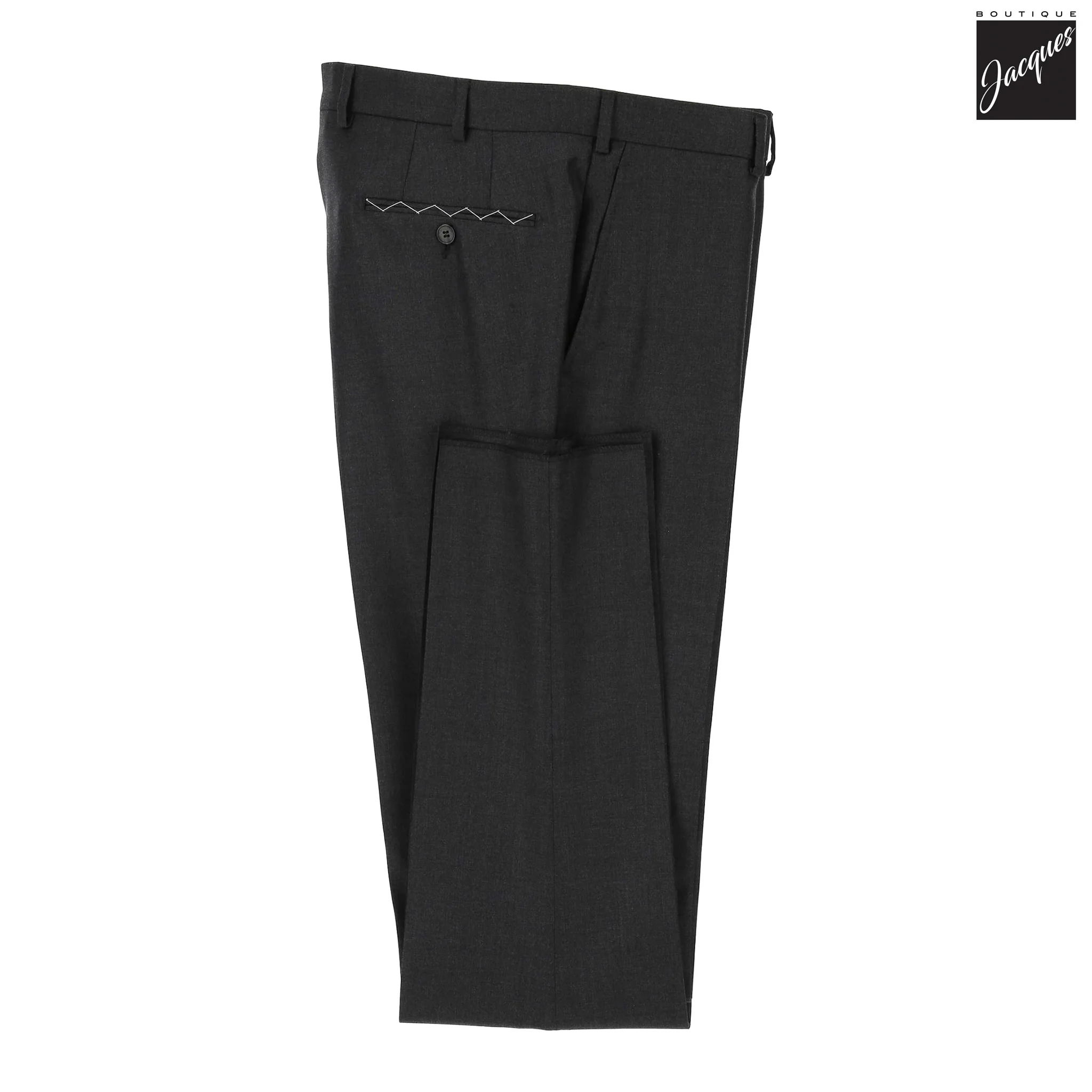 Charcoal Gray Solid Vitale Barberis Slim Fit Suit - Luigi Bianchi - Image 5