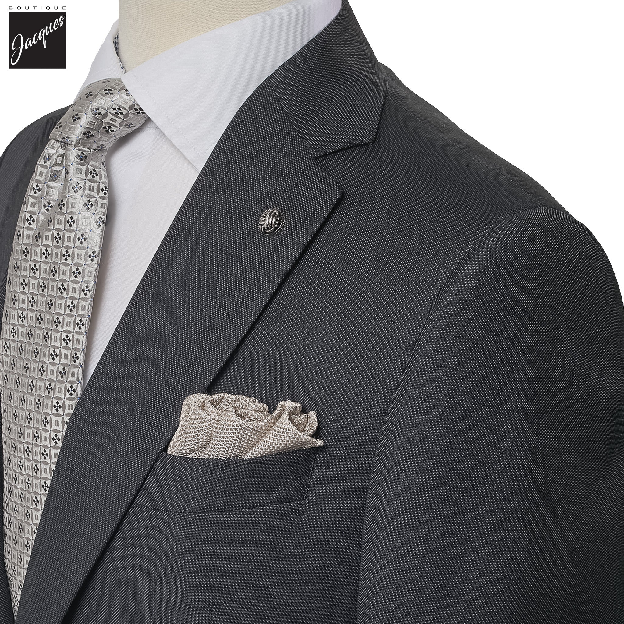 Charcoal Gray Solid Wool Esprit Modern Fit Suit - Jack Victor - Image 2