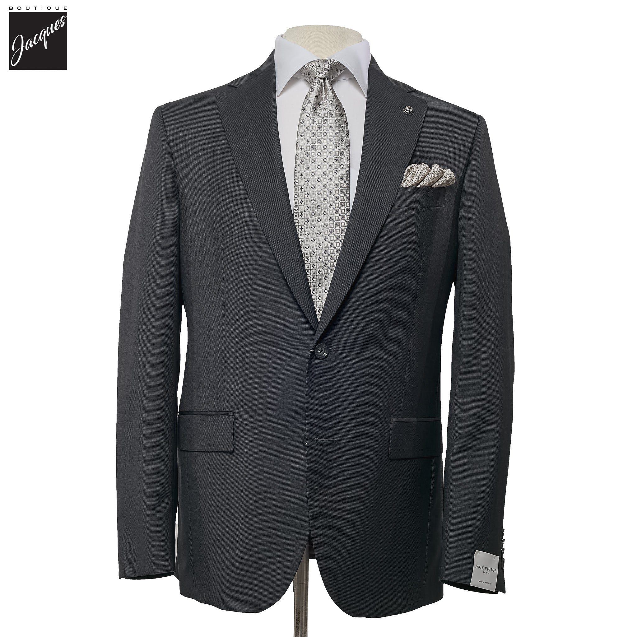 Charcoal Gray Solid Wool Esprit Modern Fit Suit - Jack Victor - Image 4