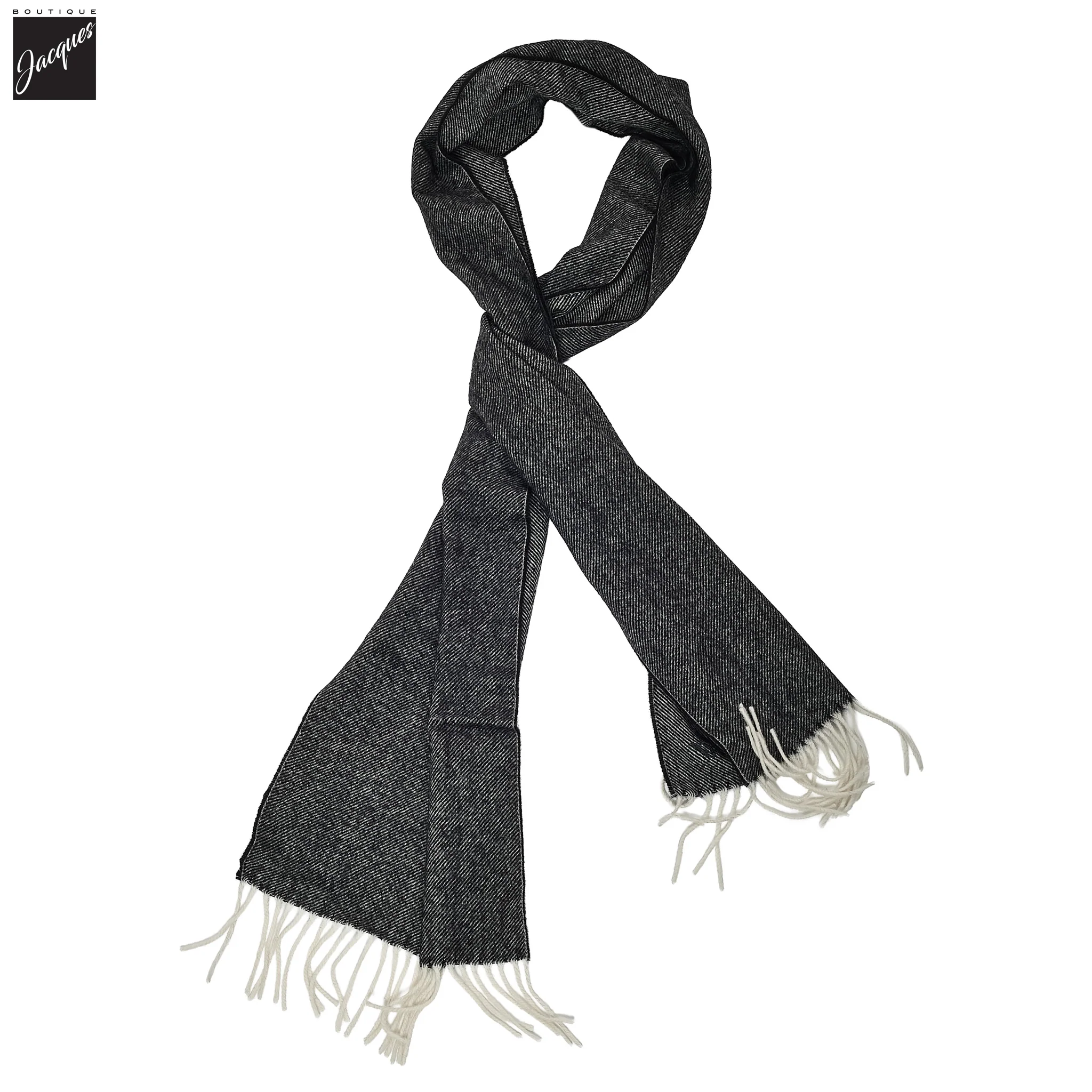 Charcoal Gray Solid Wool Scarf - Stenströms