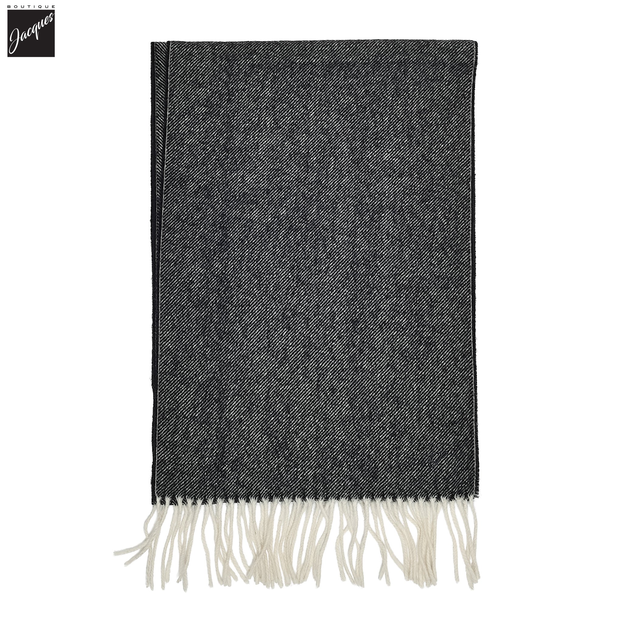 Charcoal Gray Solid Wool Scarf - Stenströms - Image 2