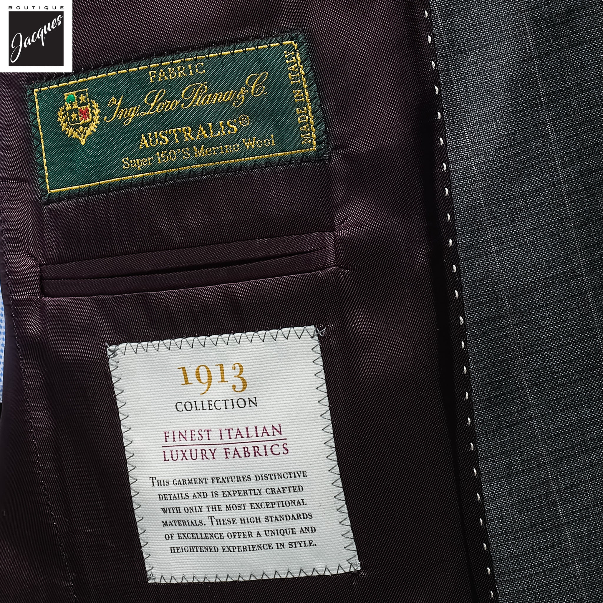 Charcoal Gray Stripe Loro Piana Super 150 Wool Essence Modern Fit Suit - Jack Victor 1913 - Image 4