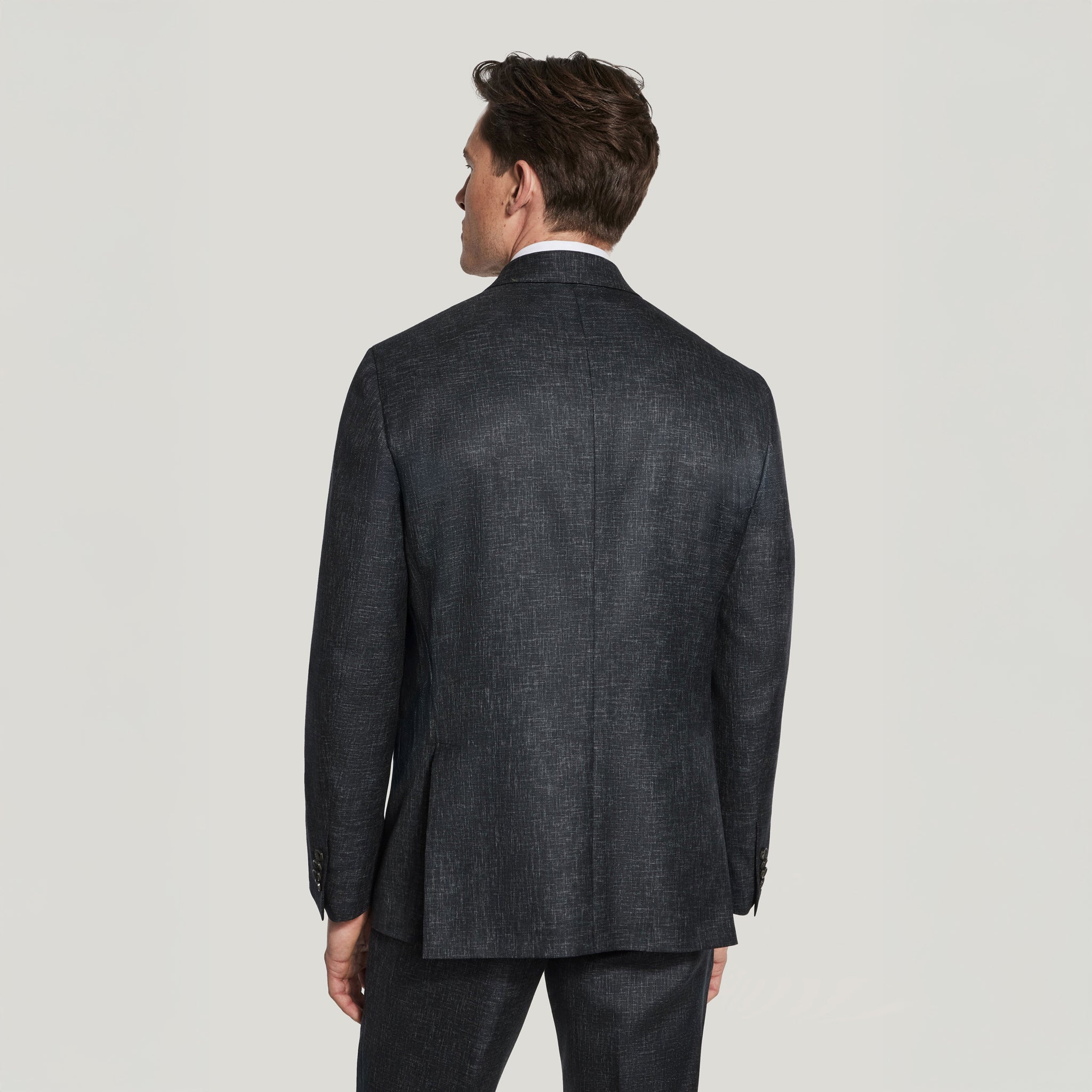 Charcoal Melange Martin Contemporary Fit Unconstructed Suit - Jack Victor - Image 4