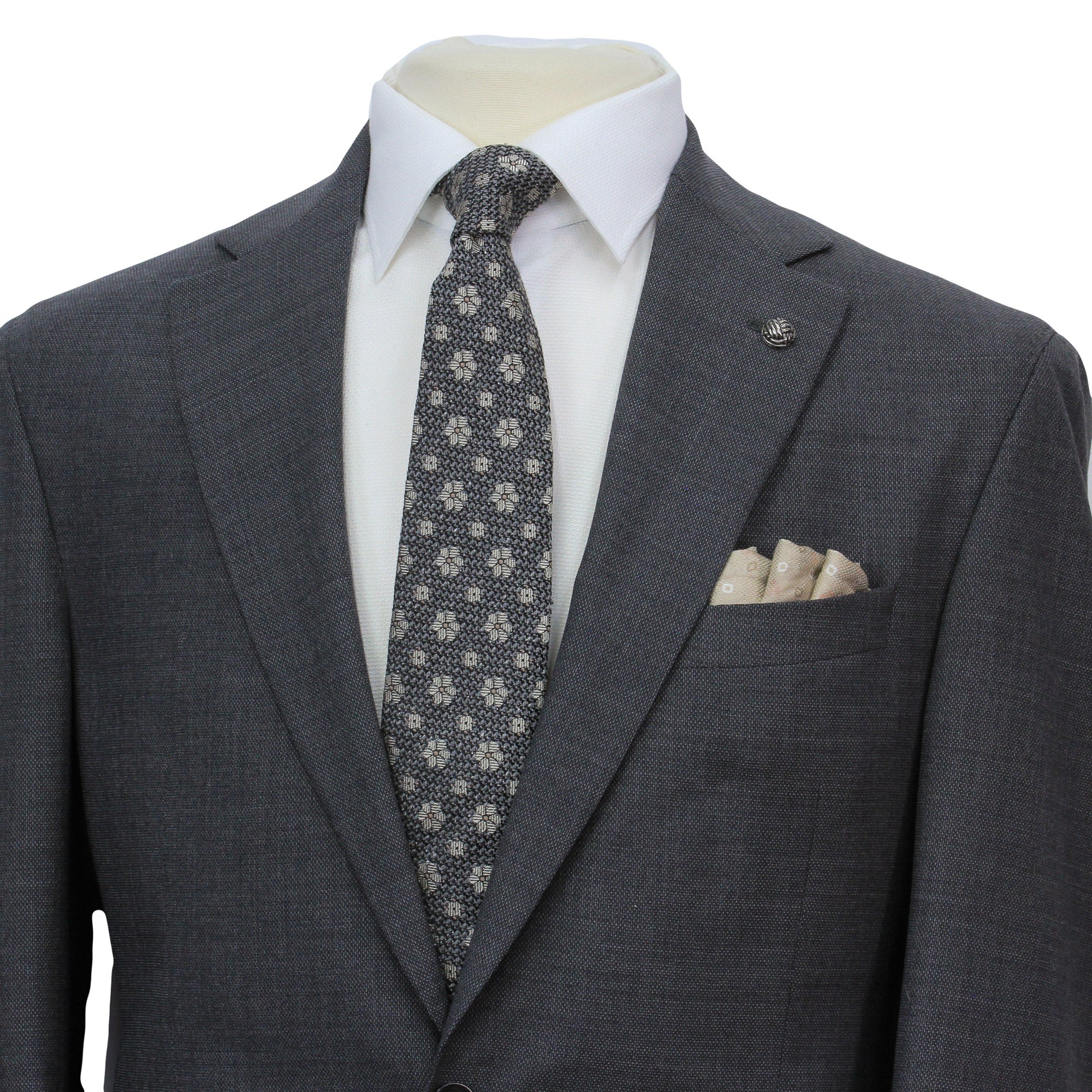 Charcoal Semi-Solid Wool Stretch Dean Contemporary Fit Suit - Jack Victor - Image 5