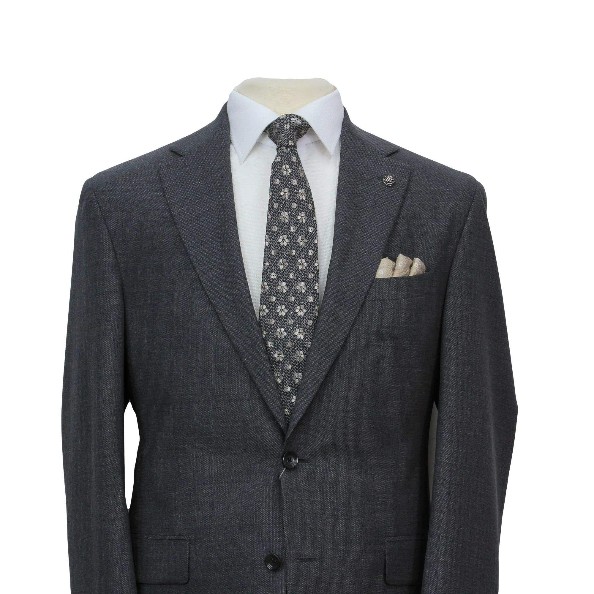 Charcoal Semi-Solid Wool Stretch Dean Contemporary Fit Suit - Jack Victor - Image 6
