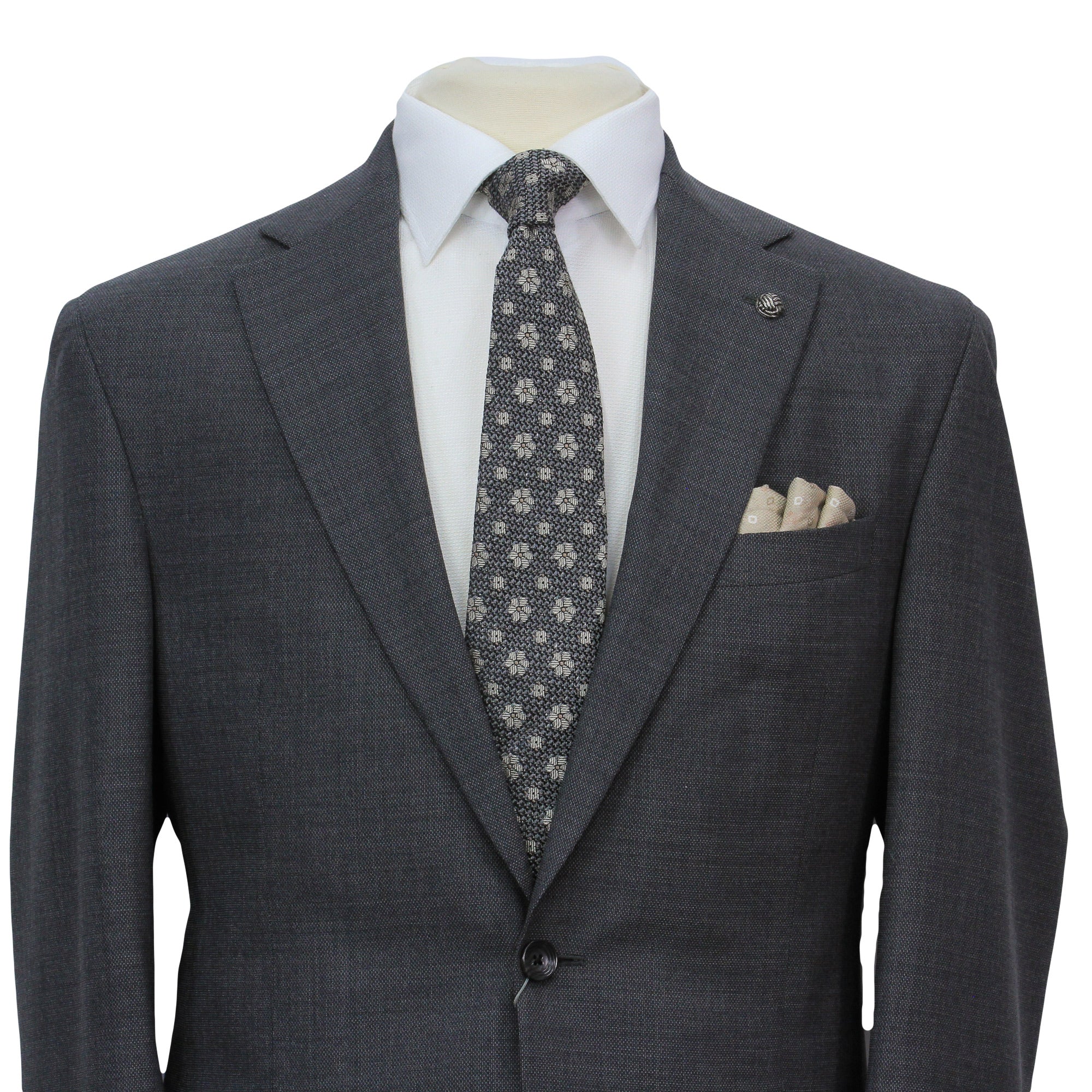 Charcoal Semi-Solid Wool Stretch Dean Contemporary Fit Suit - Jack Victor - Image 7