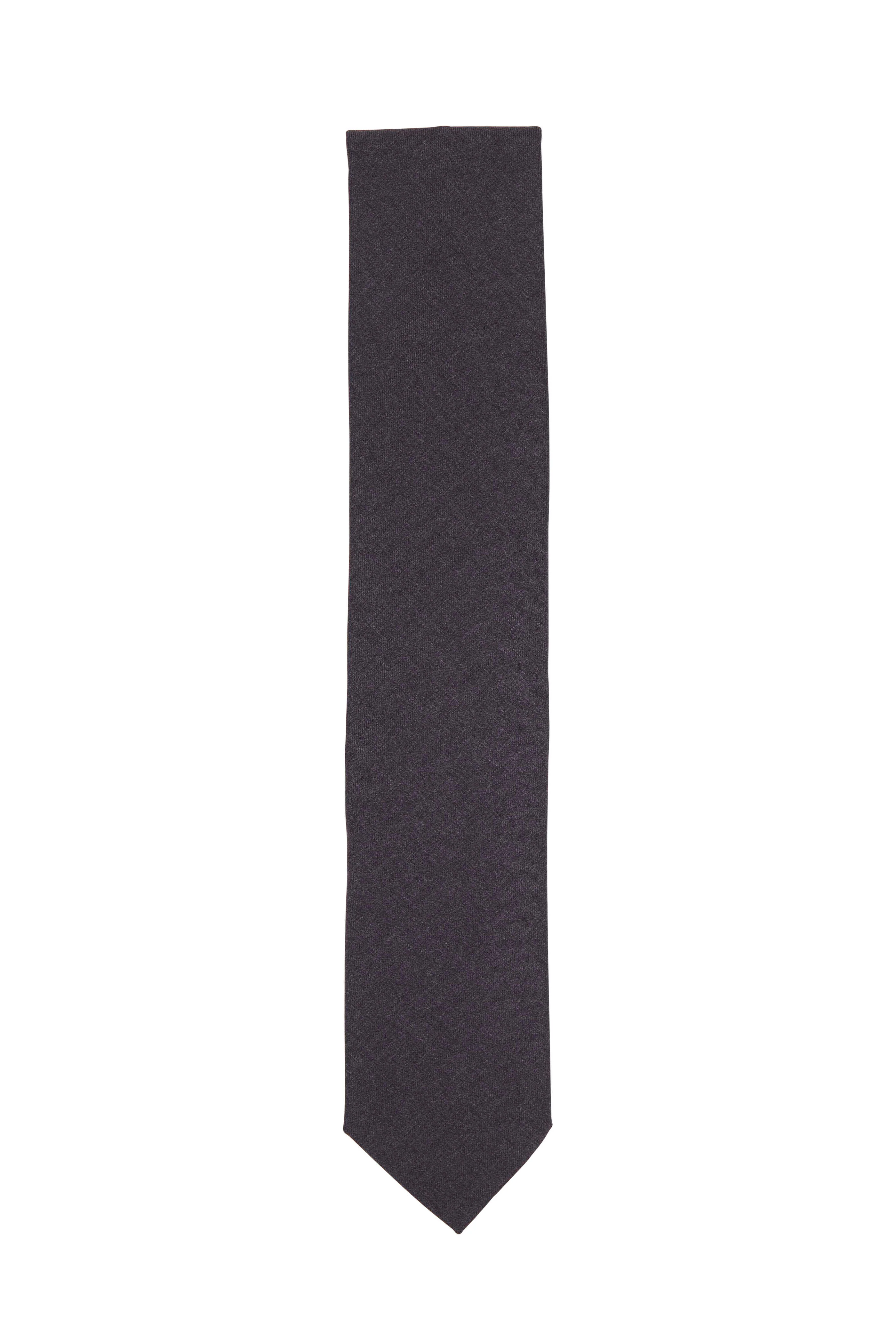 Charcoal Woven Wool Tie - DION - Image 2