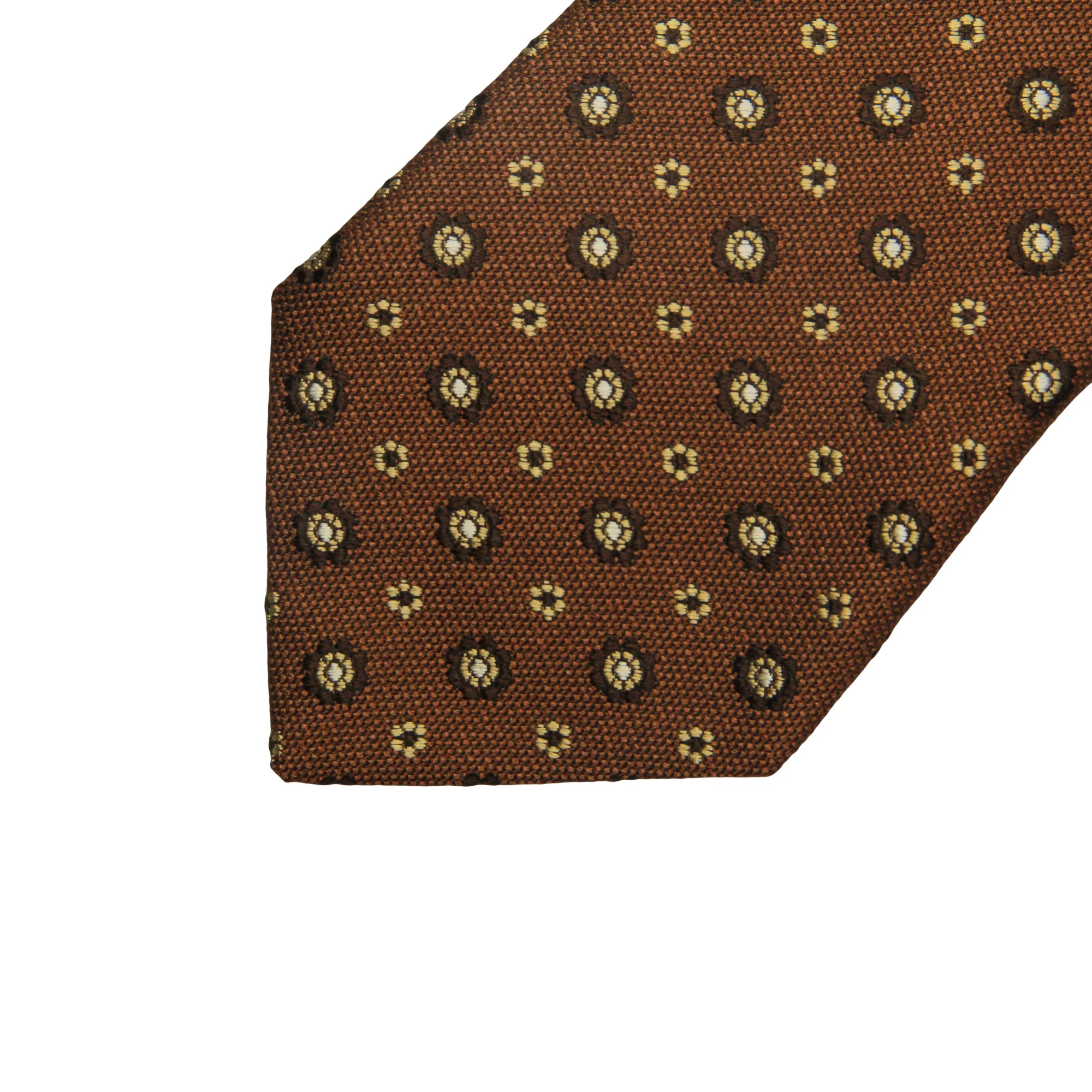 Chestnut & Gold Floral Silk Tie - Paolo Albizzati - Image 2