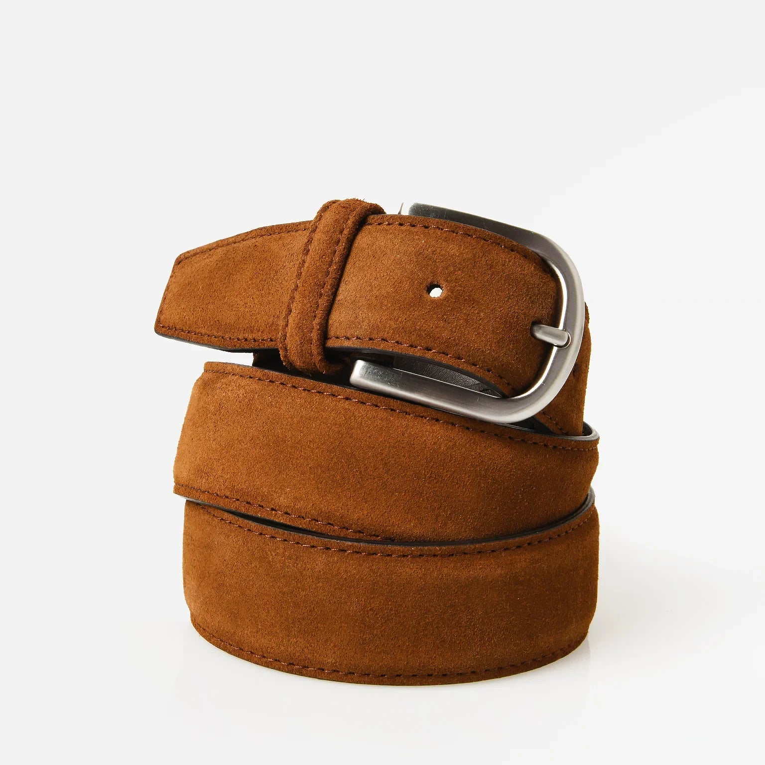 Chestnut Mid Brown Suede Belt - Anderson's - Image 3