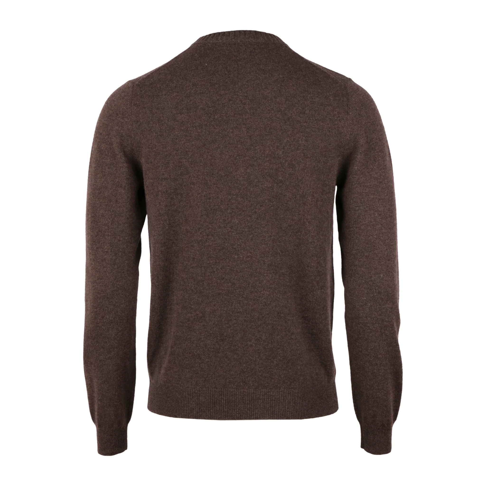 Chocolate Brown Cashmere Knit Crew Neck Sweater - Stenströms - Image 5