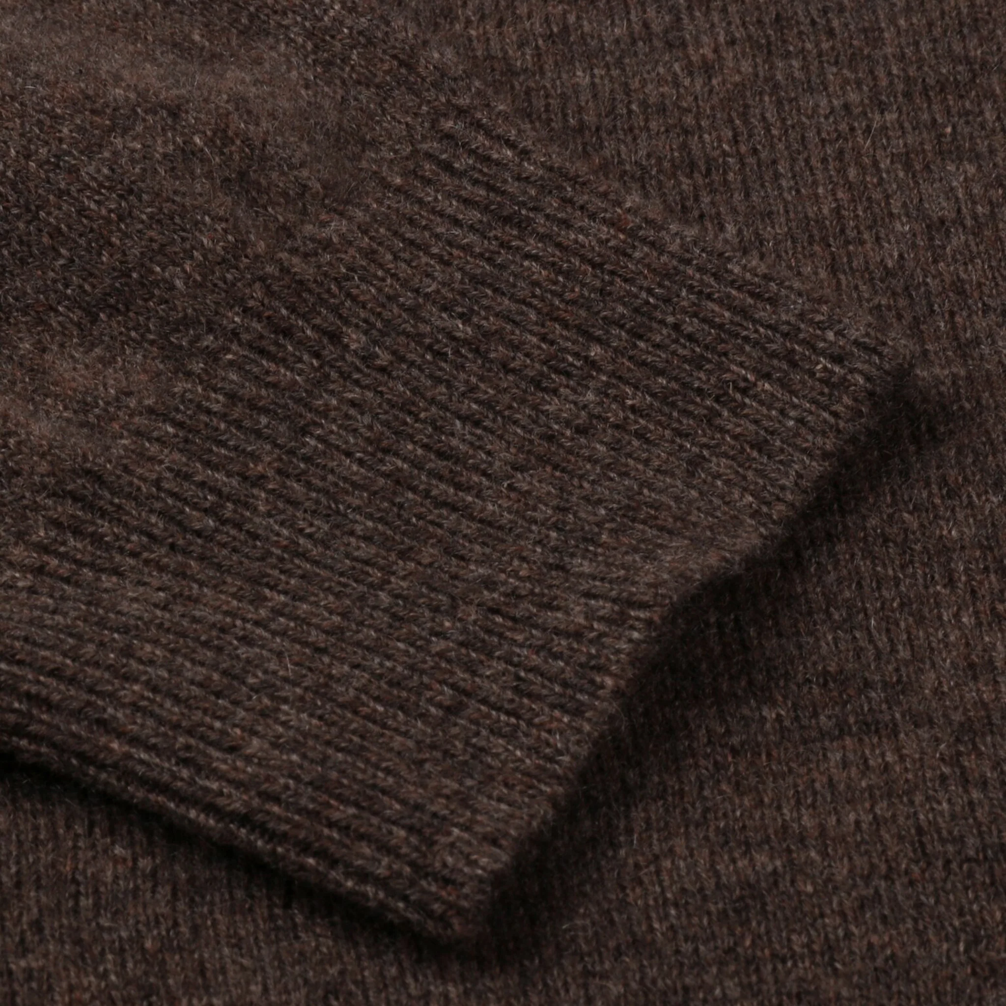 Chocolate Brown Cashmere Knit Crew Neck Sweater - Stenströms - Image 6