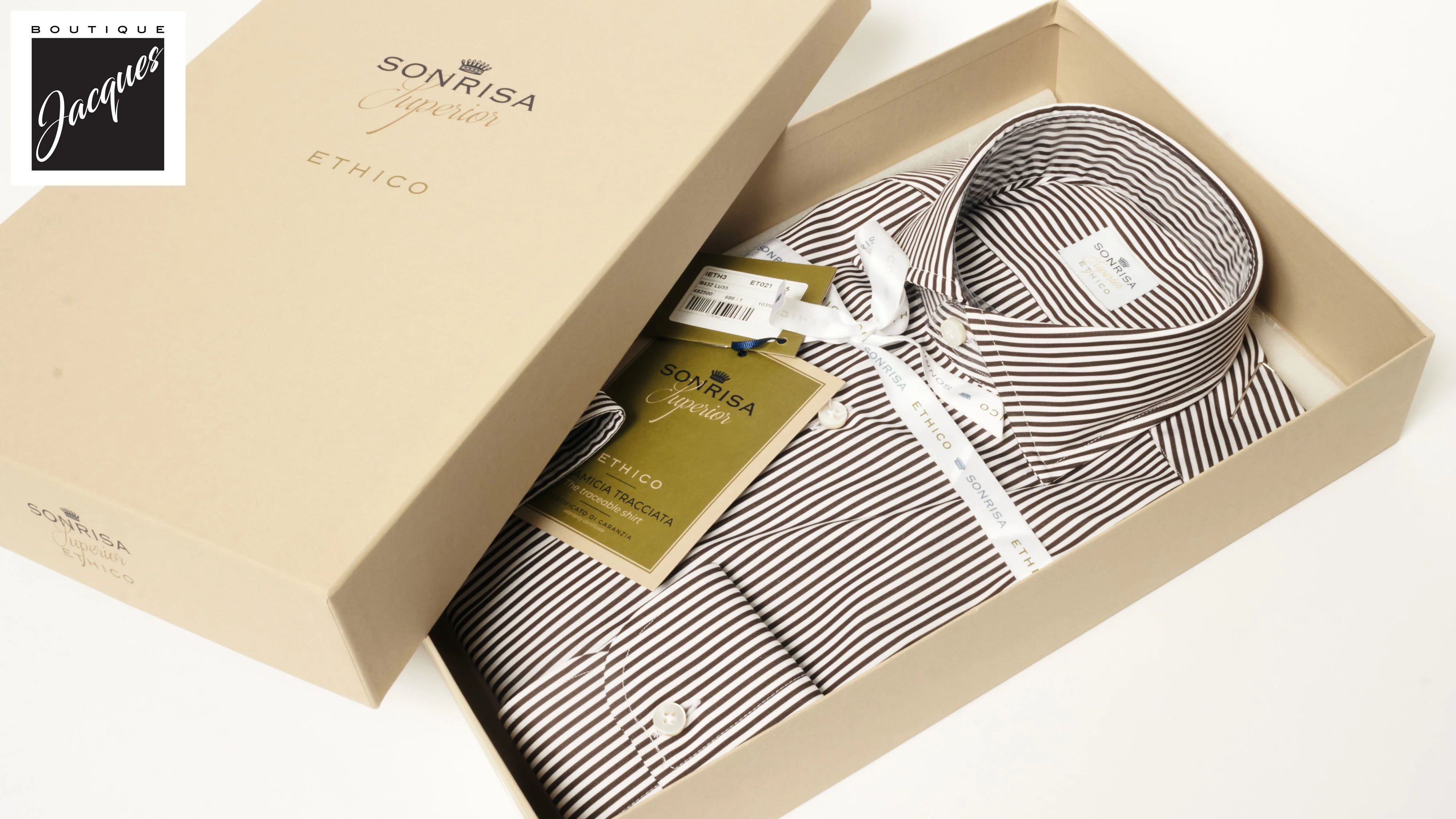 Chocolate Brown Striped Superior Cotton Modern Fit Dress Shirt - SONRISA - Image 3