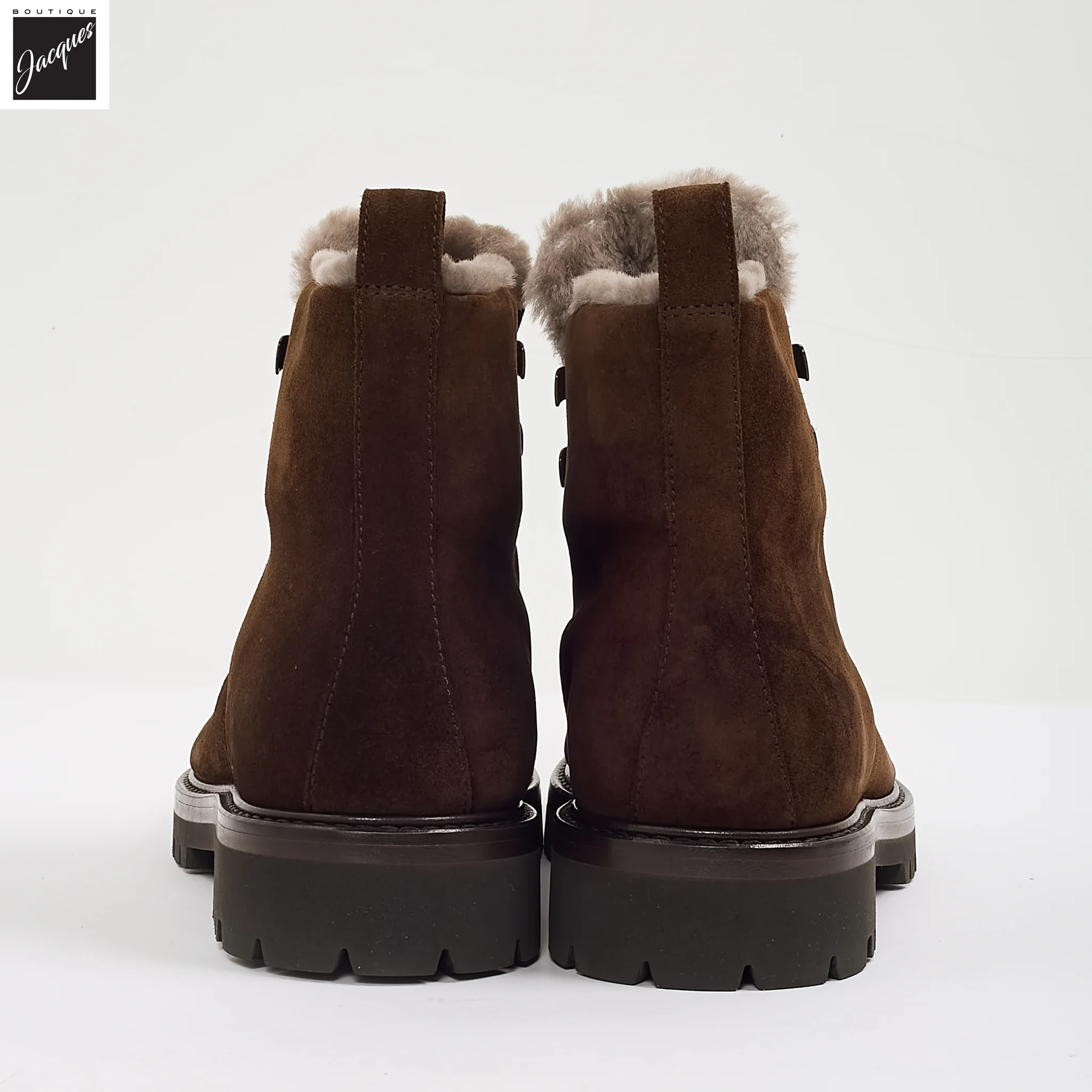 Chocolate Brown Suede Leather Fur-Lined Boot - Fabiano Ricci - Image 4