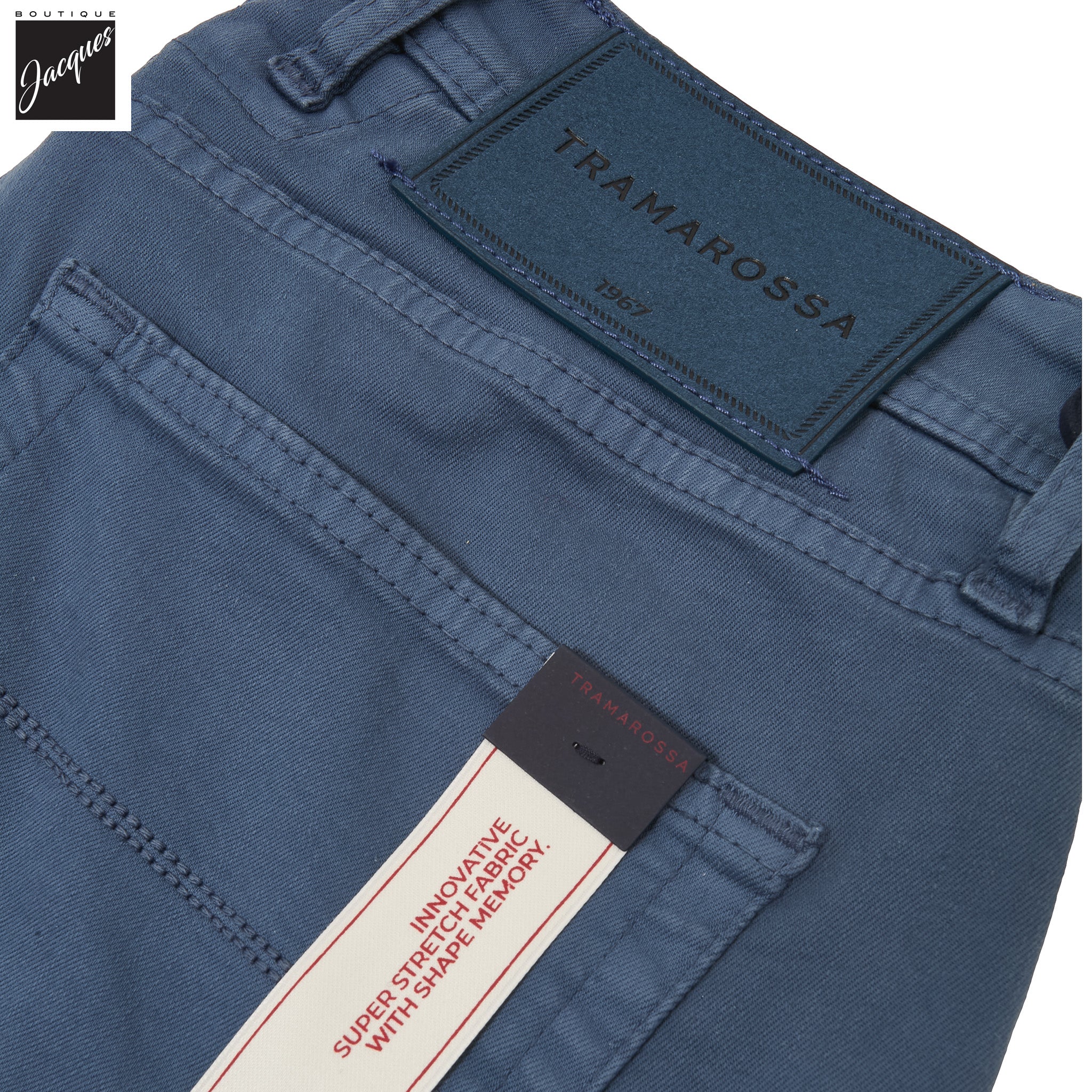 Cloud Blue Soft Dye Michelangelo Super-Stretch Five Pocket Pants - TRAMAROSSA - Image 7