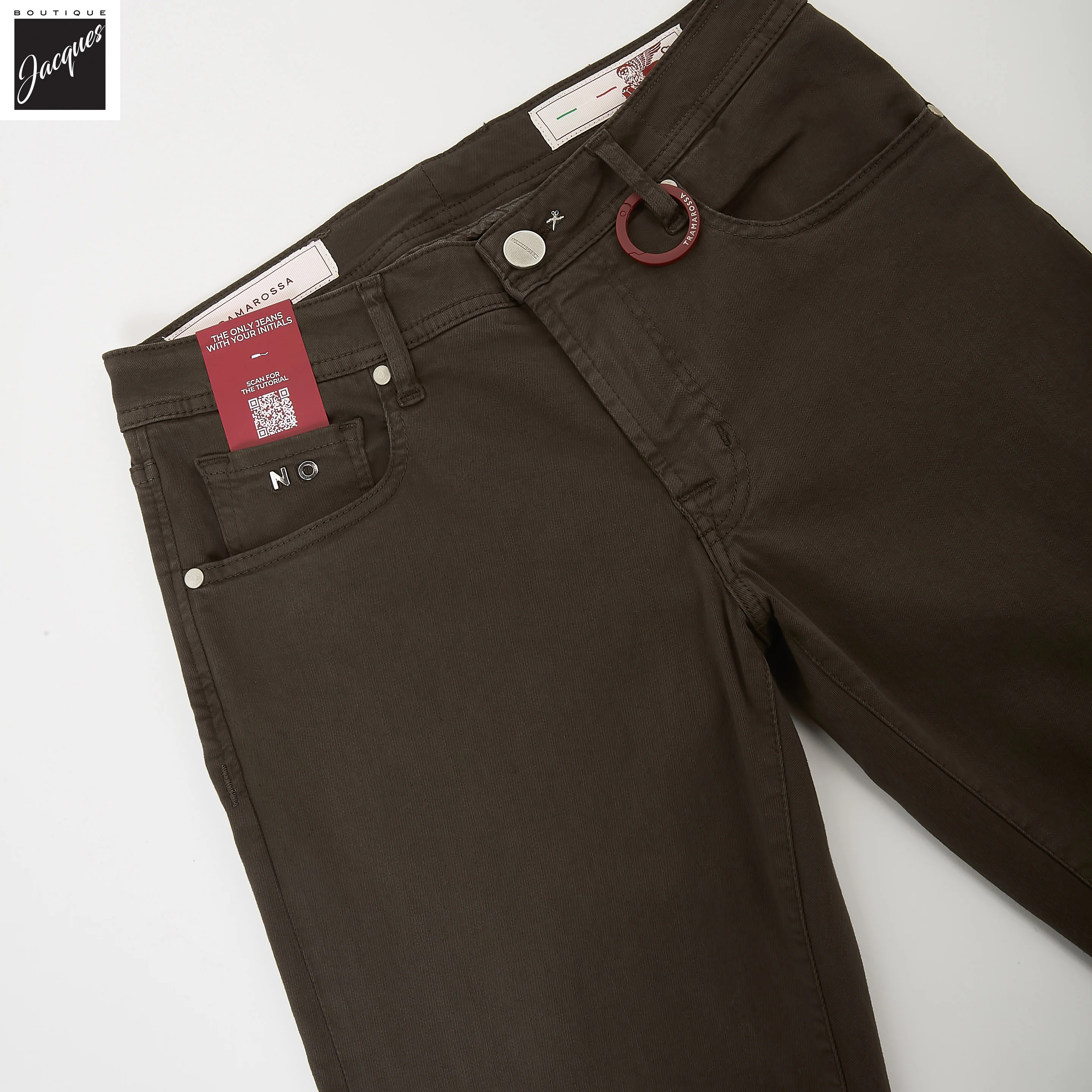 Coffee Brown Soft Dye Michelangelo Fit Super-Stretch Pants - TRAMAROSSA - Image 5
