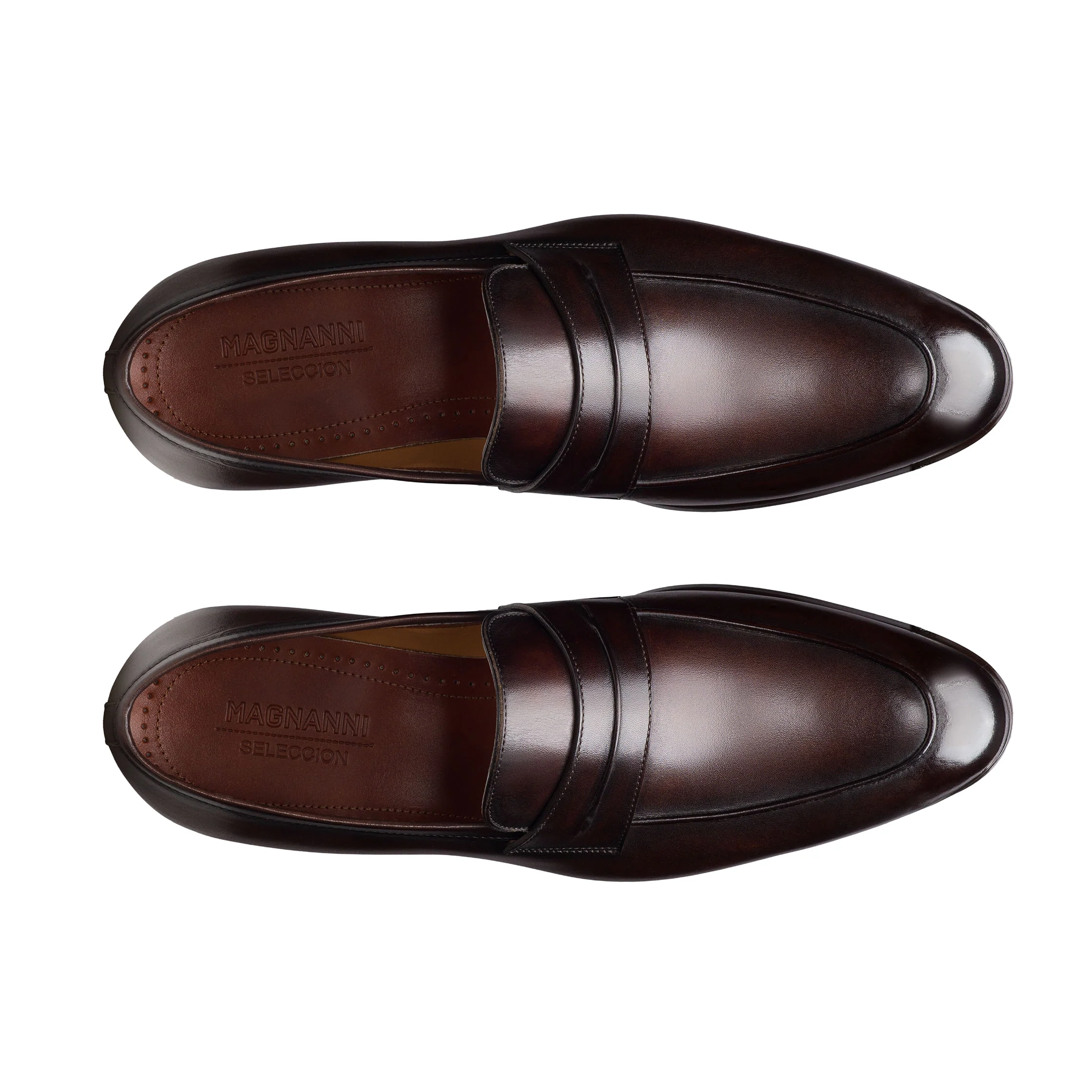 Cognac Brown Leather Marquis Seleccion Penny Loafer Shoes - Magnanni - Image 3