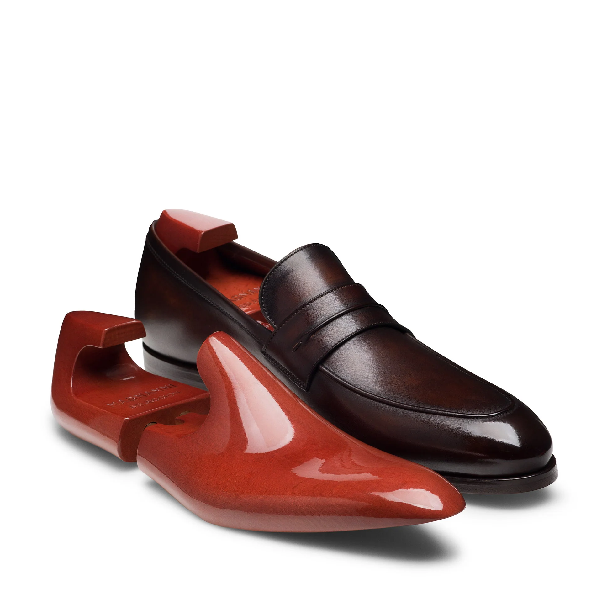 Cognac Brown Leather Marquis Seleccion Penny Loafer Shoes - Magnanni - Image 5